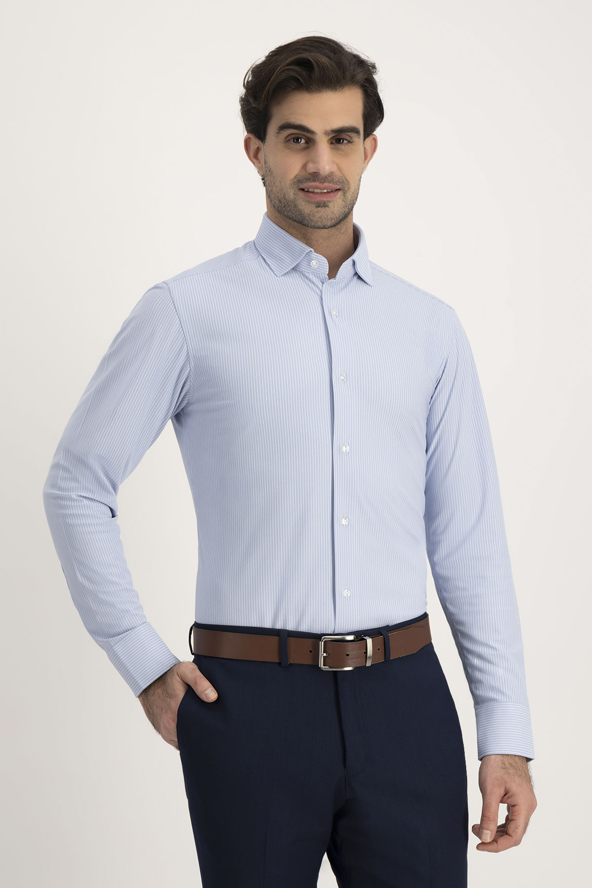Camisa Formal Anatomic Technology Roberts Azul Claro Slim Fit