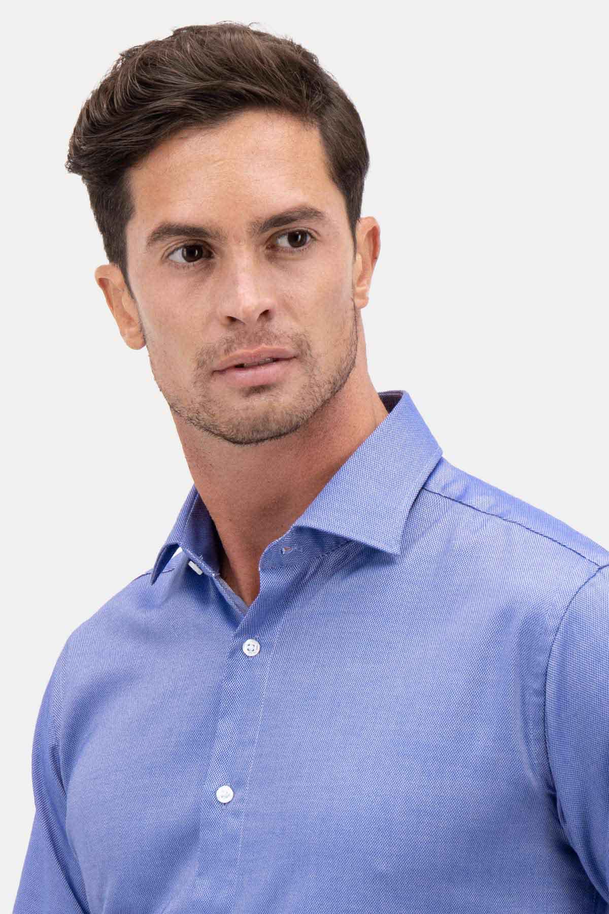 Camisa Roberts Easy Care Slim Fit Color Azul Marino