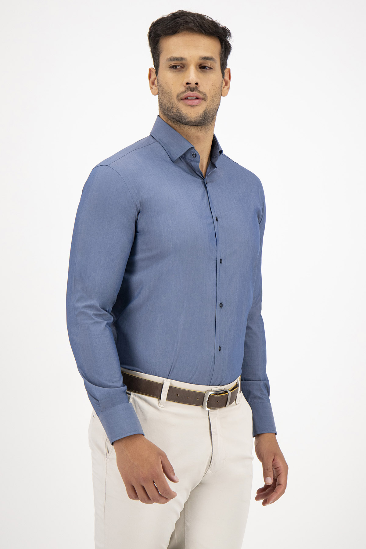 Camisa Sport Roberts Super Touch Azul Marino Slim Fit