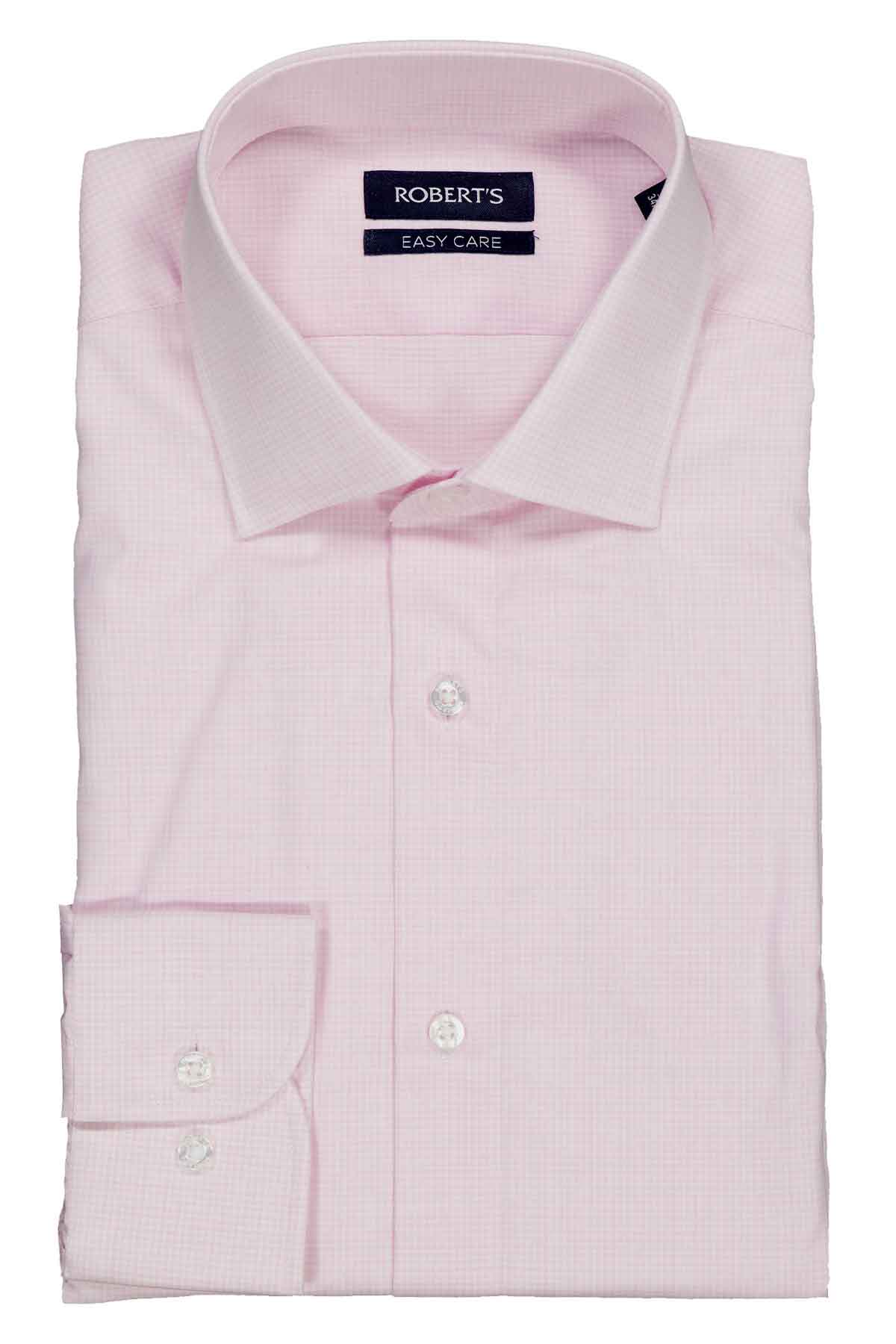 Camisa Roberts Easy Care Color Rosa Claro Slim Fit