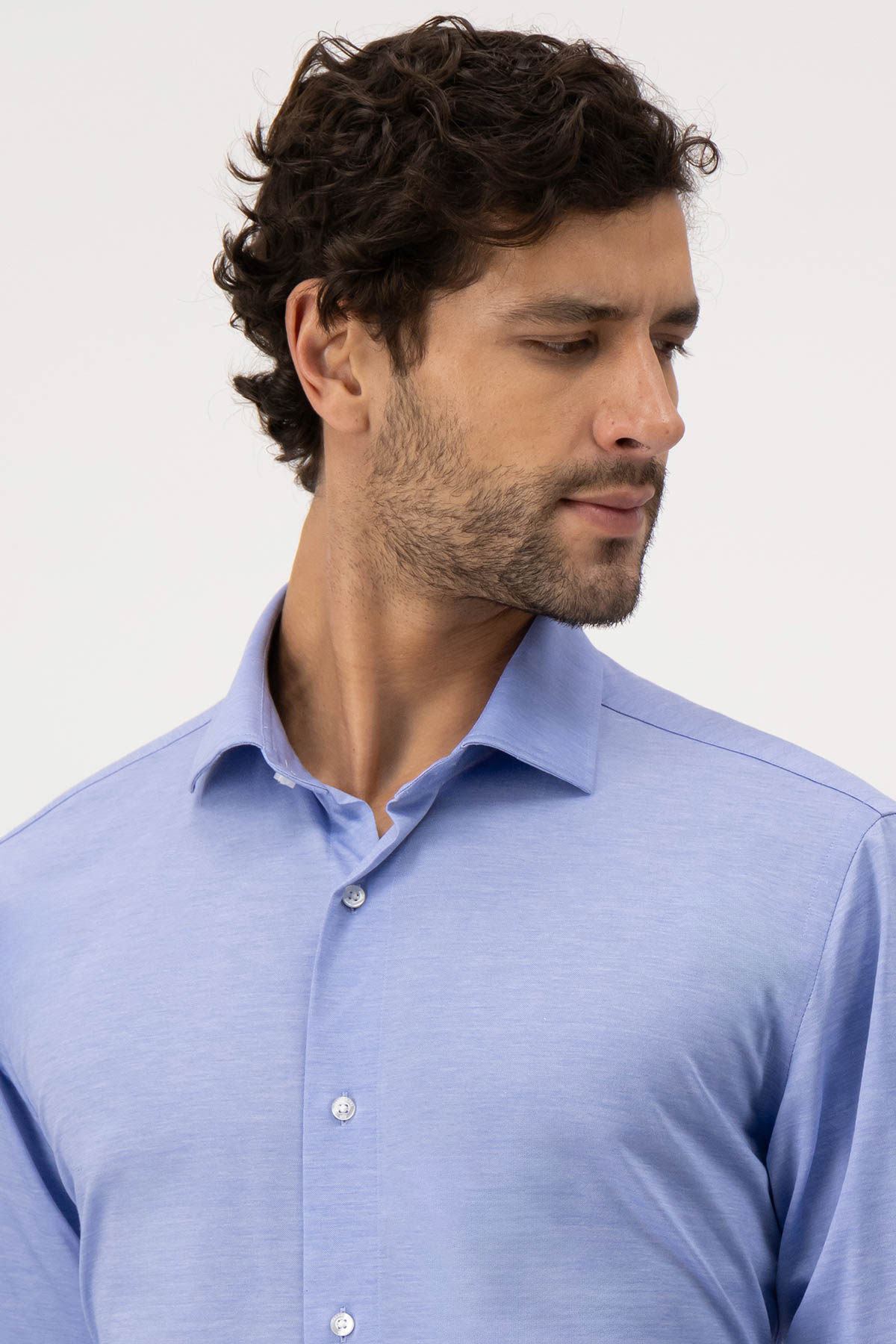 Camisa Knit Calderoni Regular Fit Azul