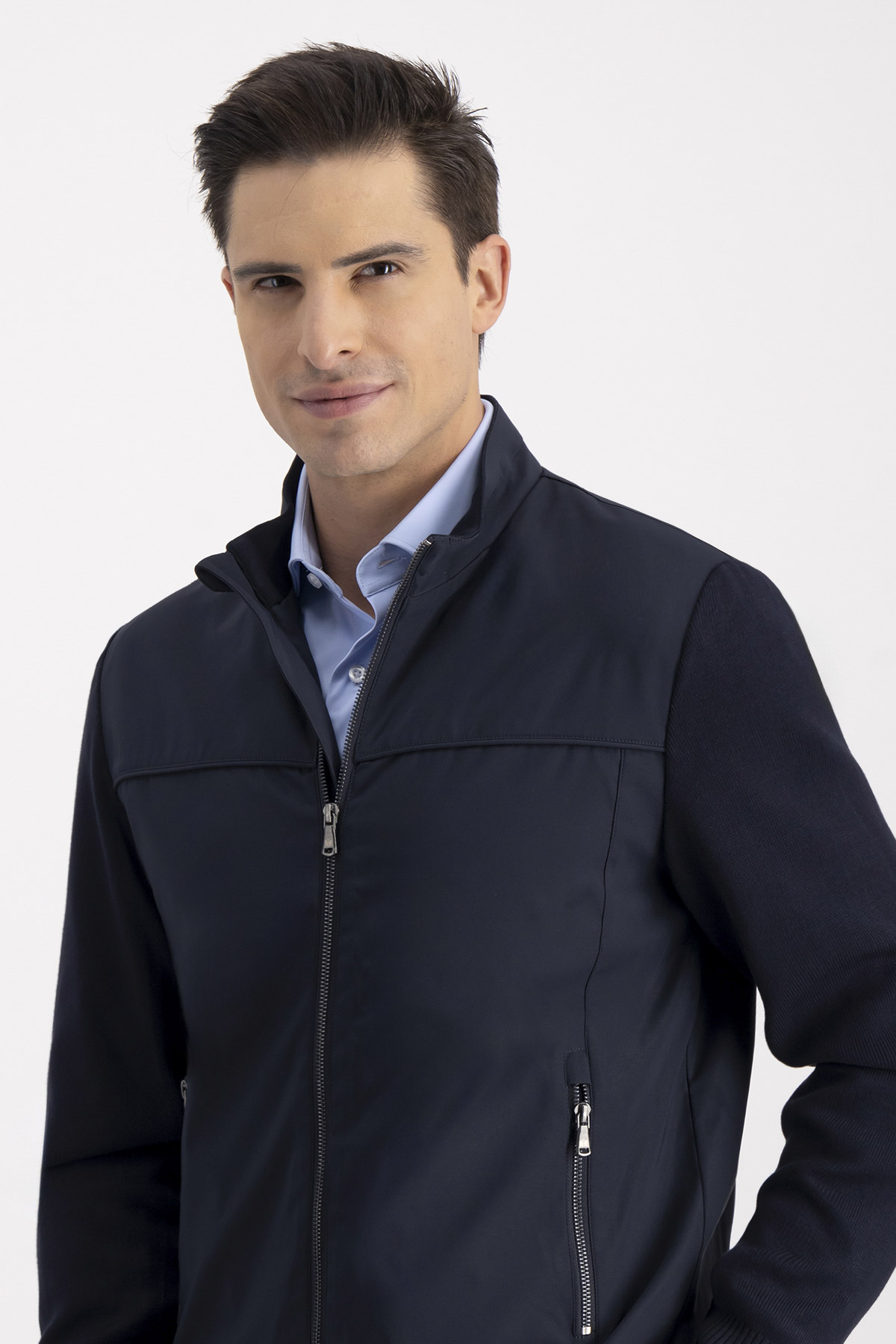 Chamarra KNIT JACKET Azul Marino Roberts Contemporary Fit