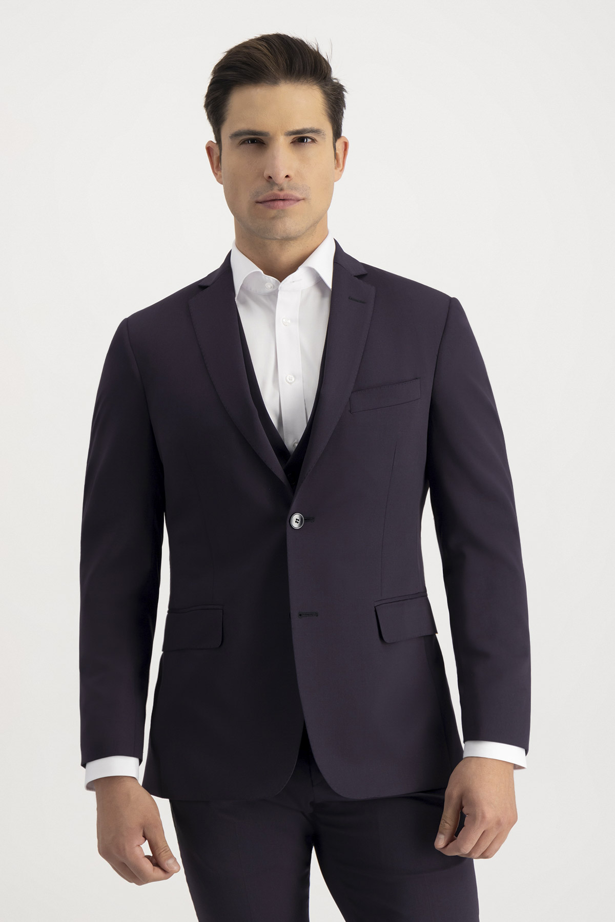 Traje Trío Slim Fit Azul Morado