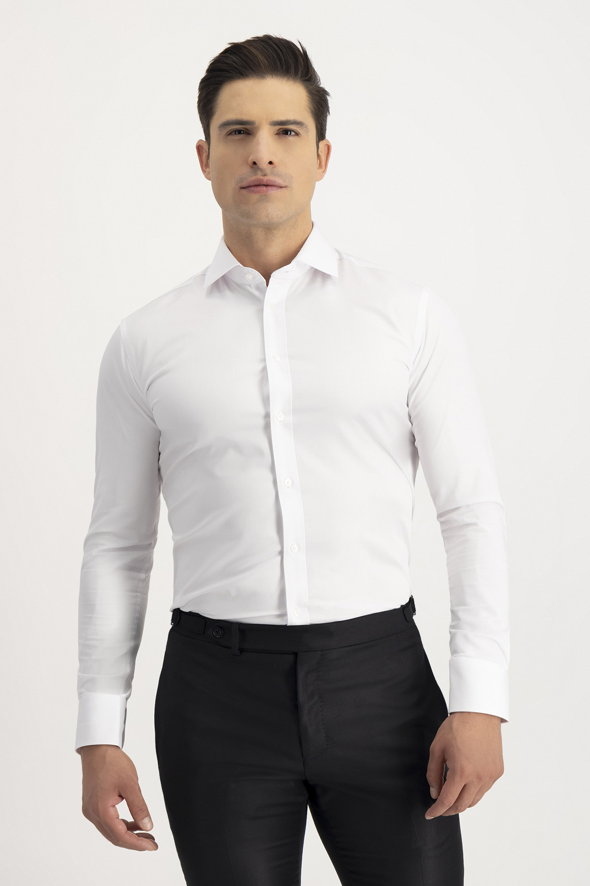 Camisa Formal Silk Protein Contemporary Fit Blanco