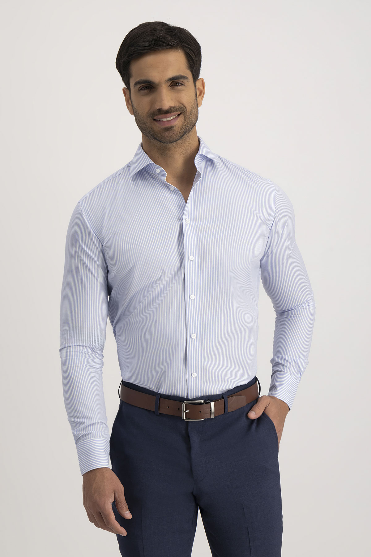 Camisa Formal NON IRON Calderoni Azul Contemporary Fit