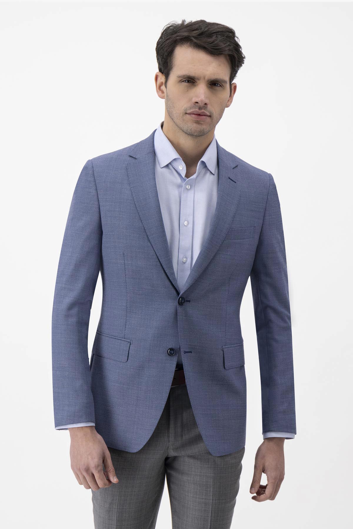 Saco Casual Calderoni Azul Medio Slim Fit