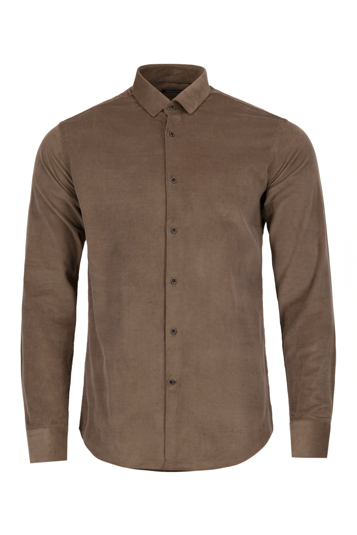 Camisa Casual Premium Cotton Slim Fit Café