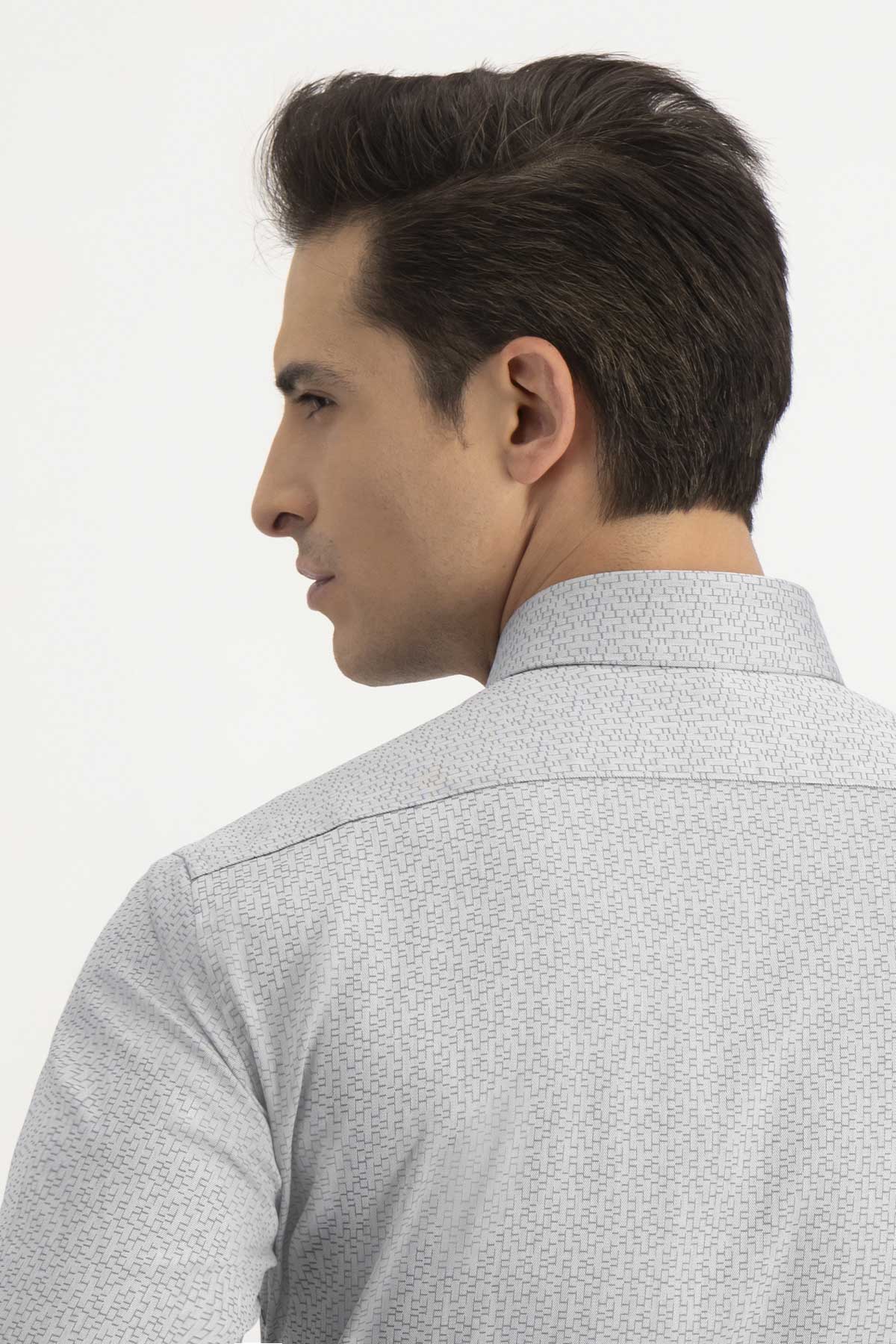 Camisa Formal Protein Silk Contemporary Fit Gris