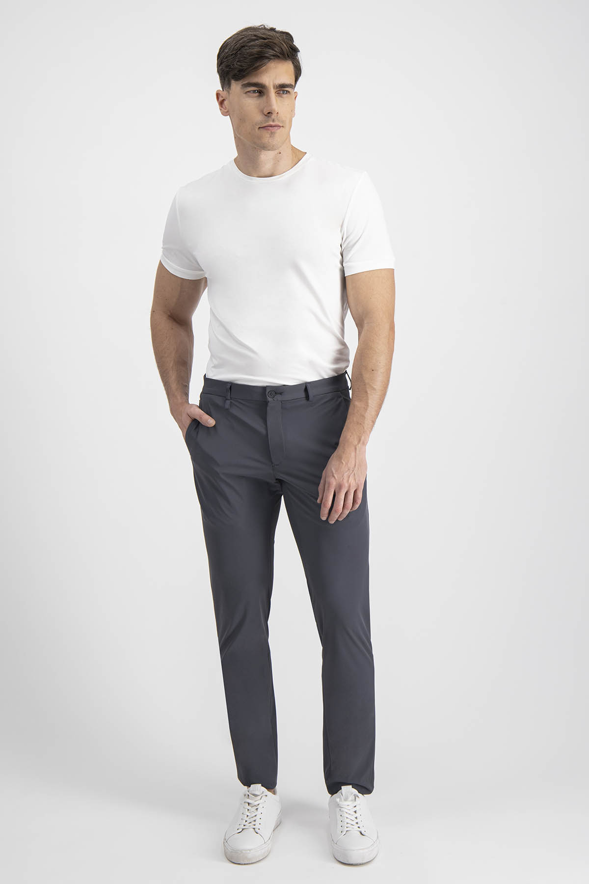 Pantalón Casual Roberts Red Color Plata Slim Fit