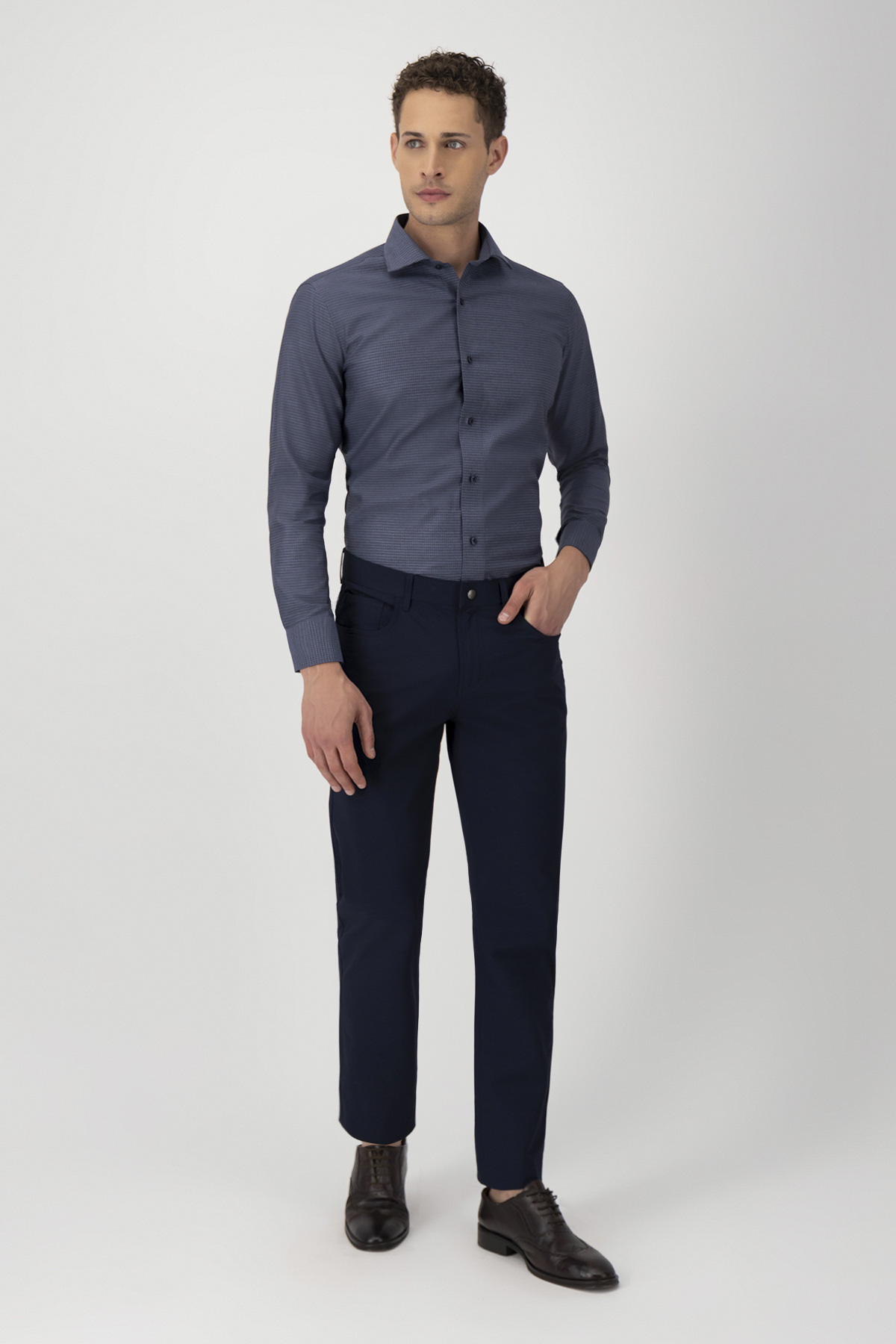 Camisa Formal Incanto Notturno Contemporary Fit Azul