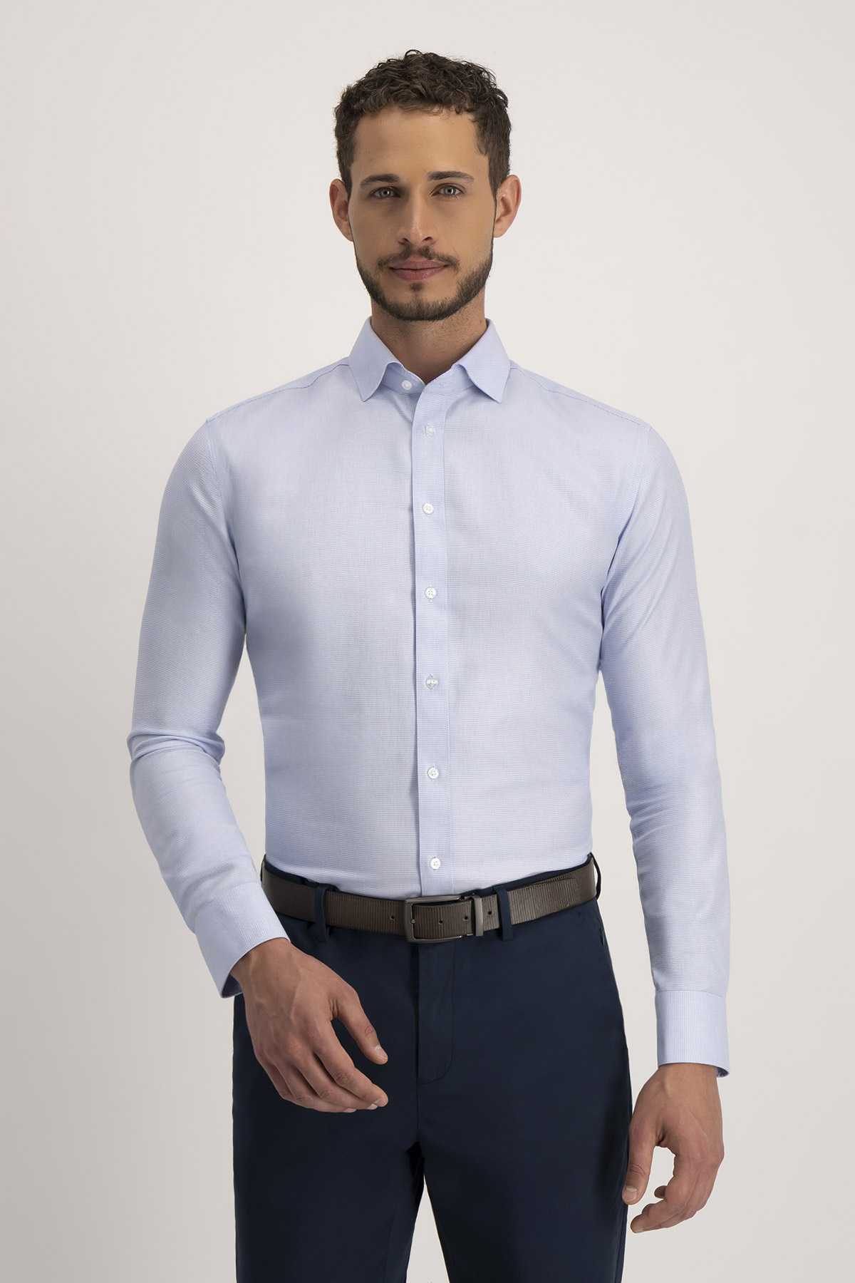 Camisa Formal NON IRON Calderoni Azul Contemporary Fit