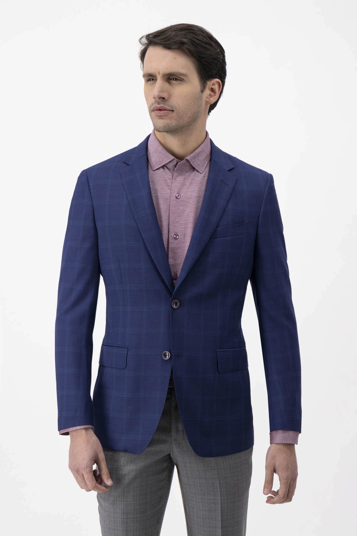 Saco Calderoni Azul Contemporary Fit