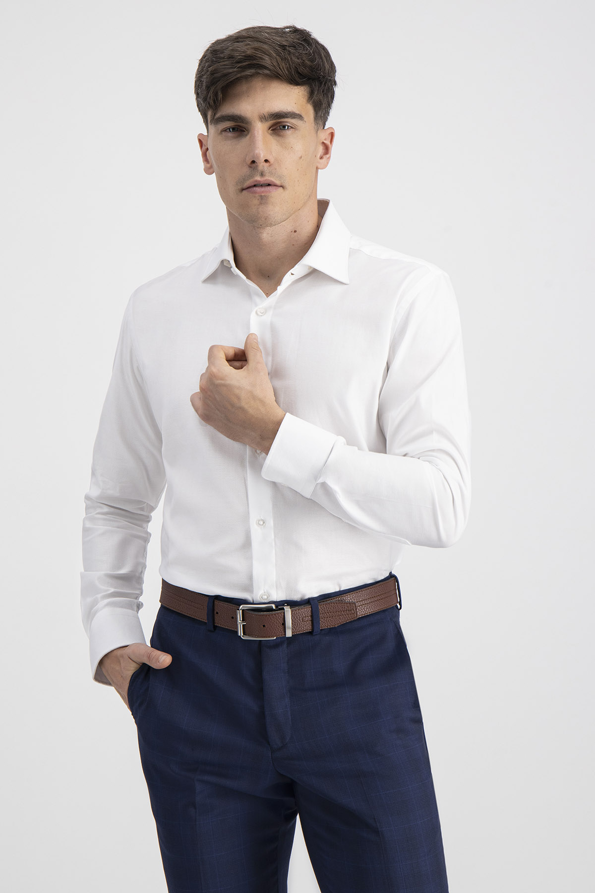 Camisa Formal Roberts Easy Care Contemporary Fit Color Blanco