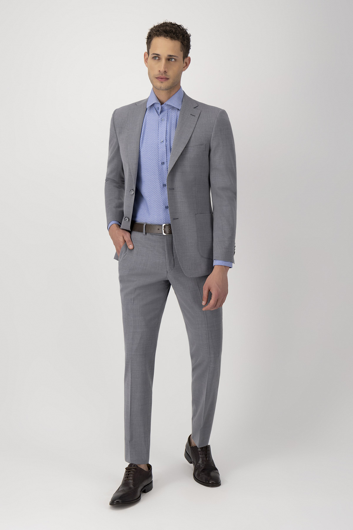 Traje Slim Fit Gris Acero