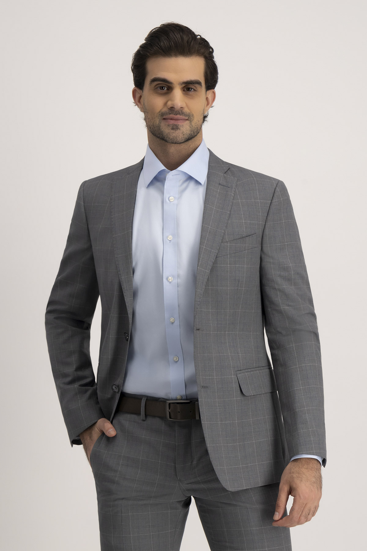 Traje Roberts Gris Oxford Contemporary Fit