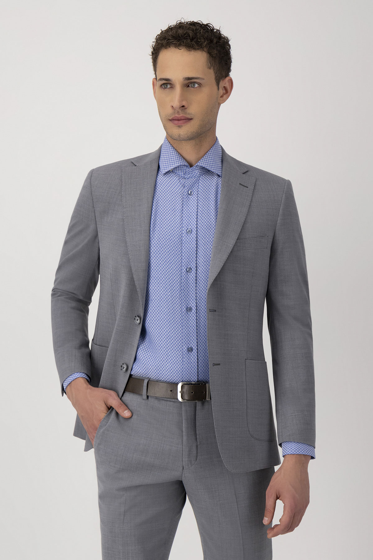 Traje Slim Fit Gris Acero