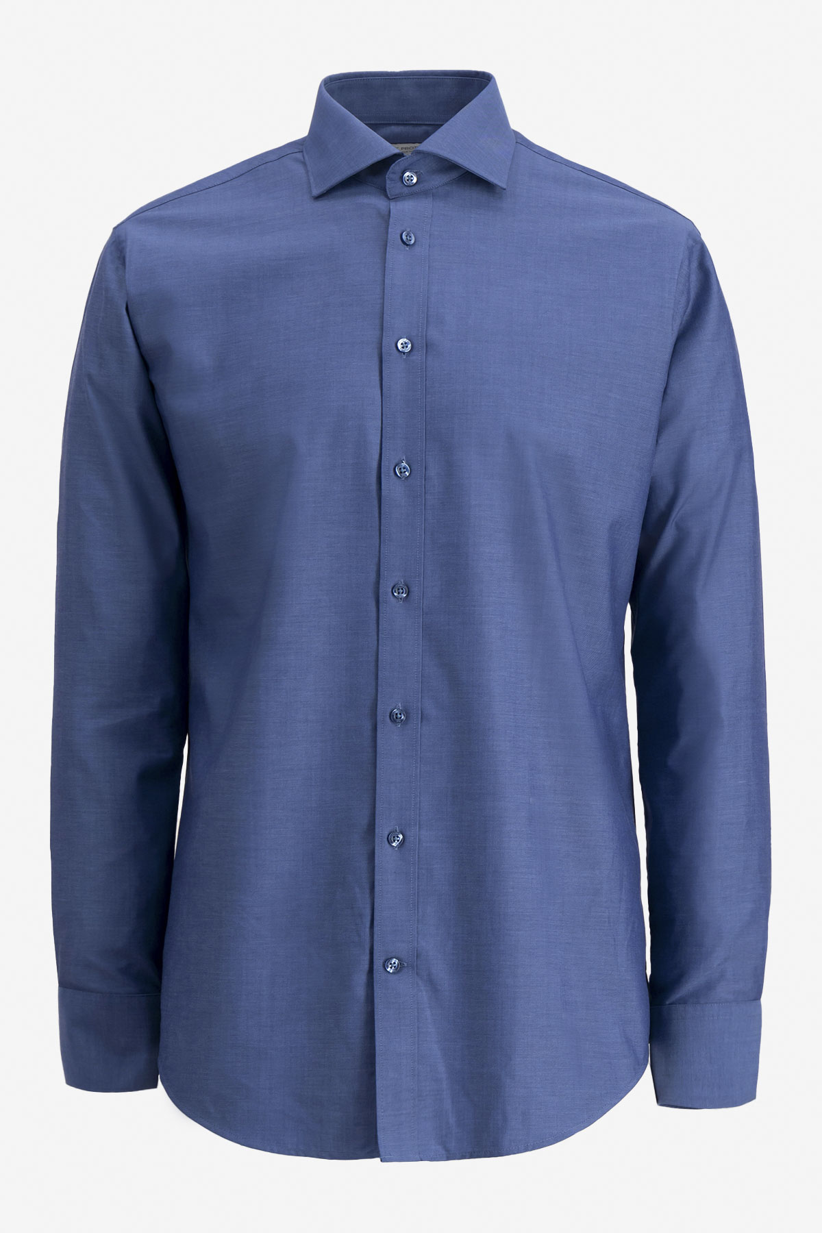 Camisa Formal Silk Protein Contemporary Fit Azul Índigo