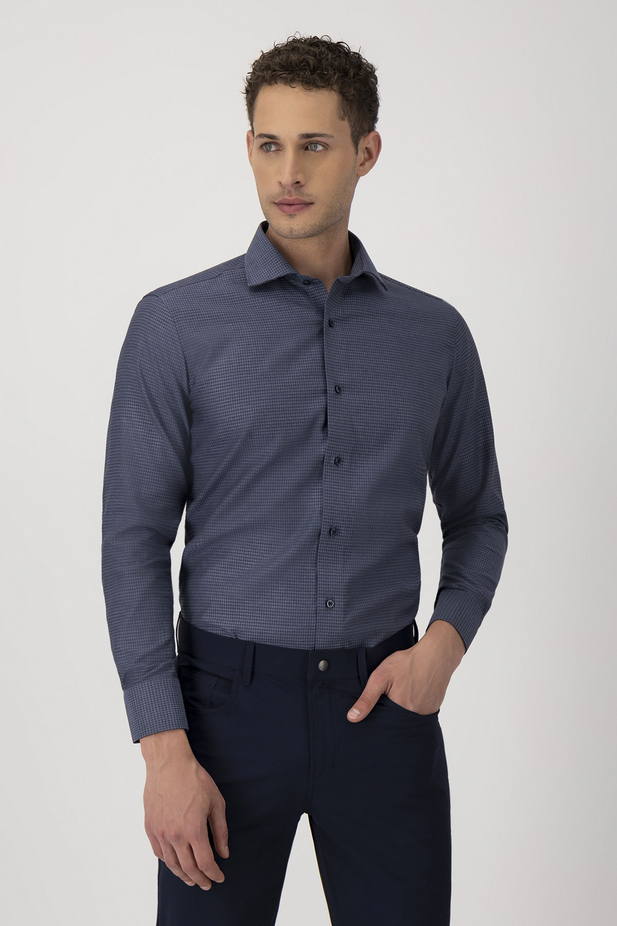 Camisa Formal Incanto Notturno Contemporary Fit Azul