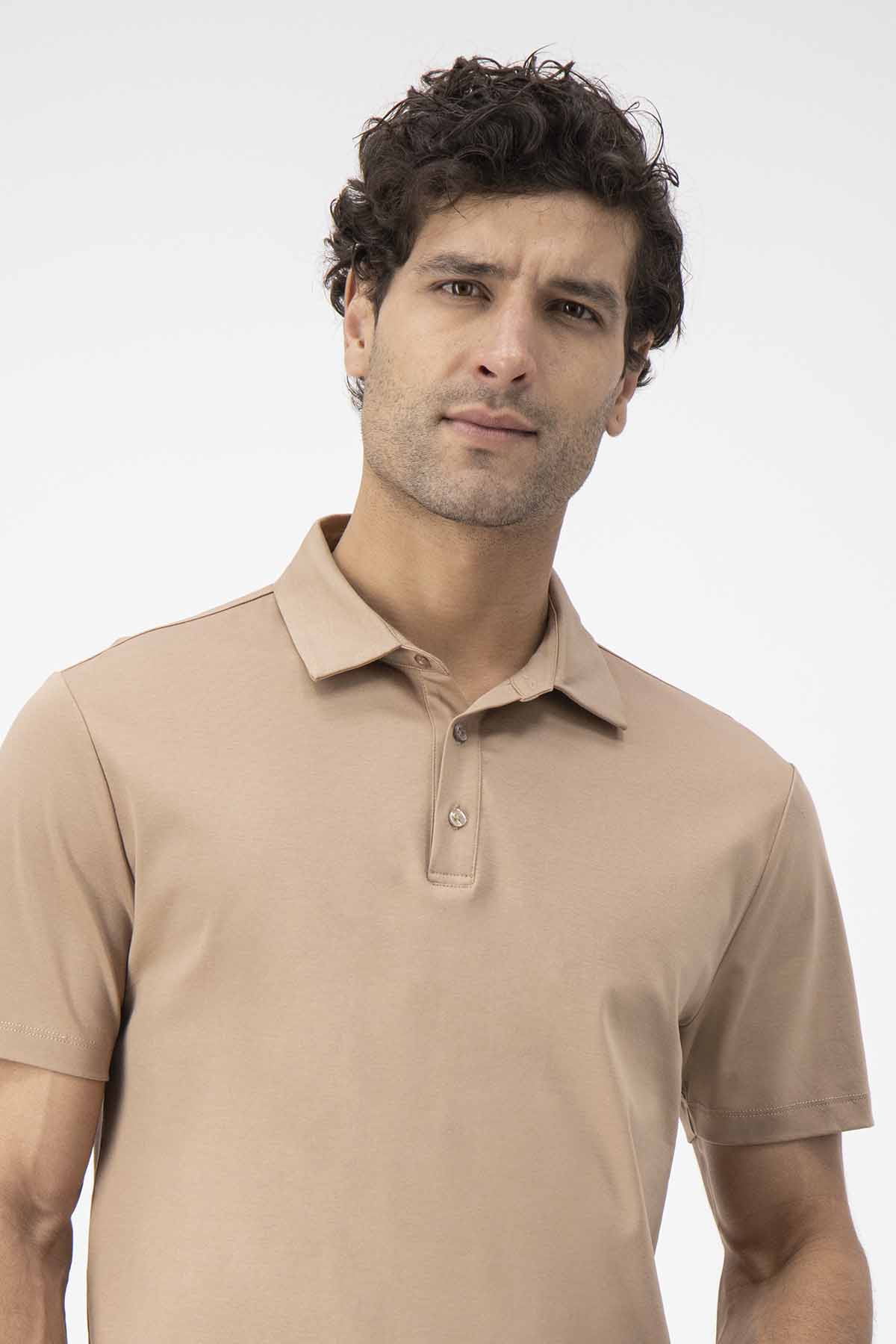 Polo Mercerized Cotton Calderoni Café Contemporary Fit