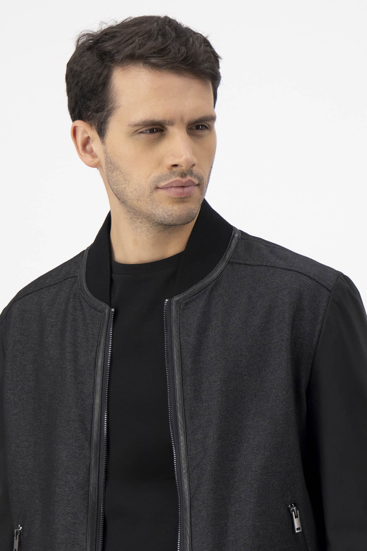 Chamarra Reversible Negro Calderoni Contemporary Fit