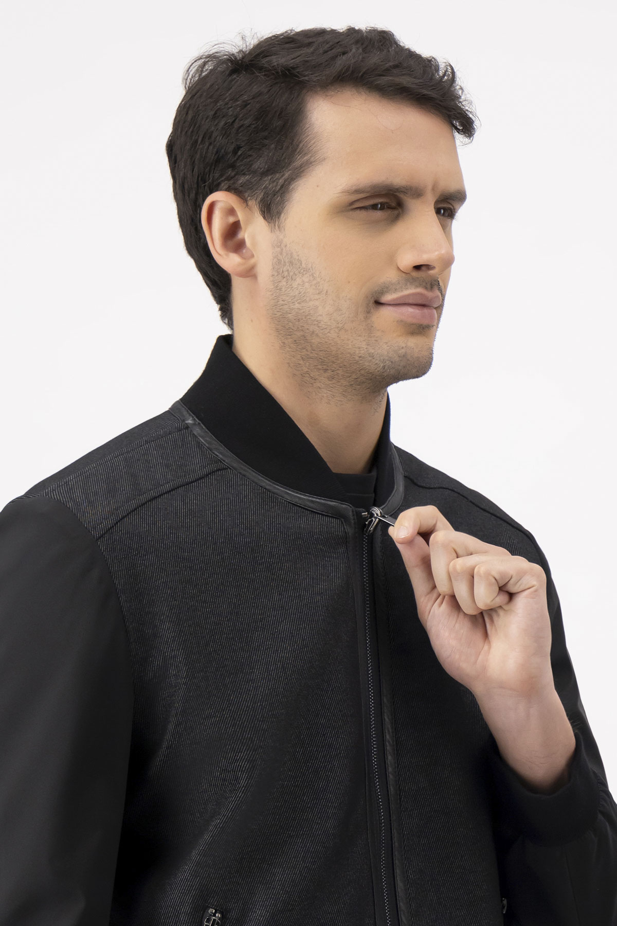 Chamarra Reversible Negro Calderoni Contemporary Fit