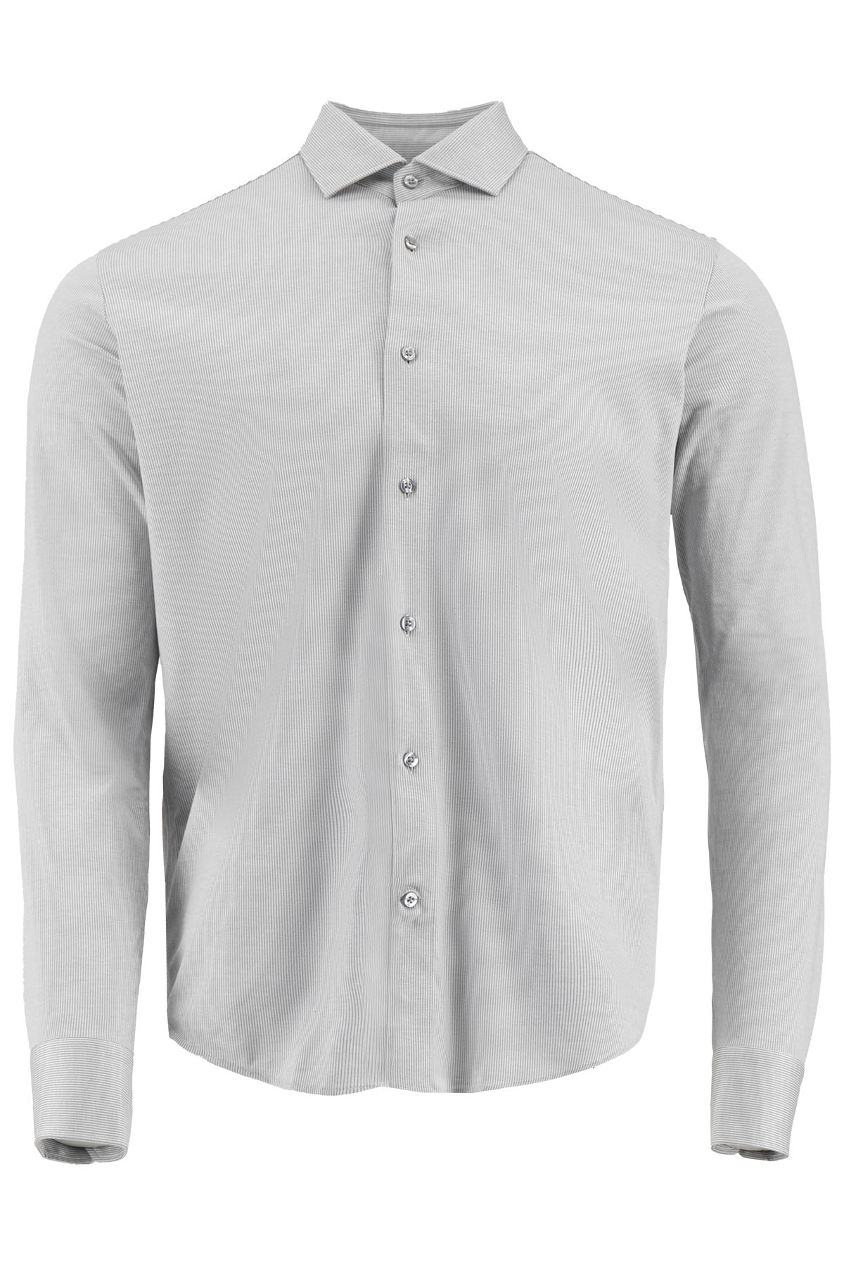 Camisa Formal Knit Calderoni Gris Contemporary Fit