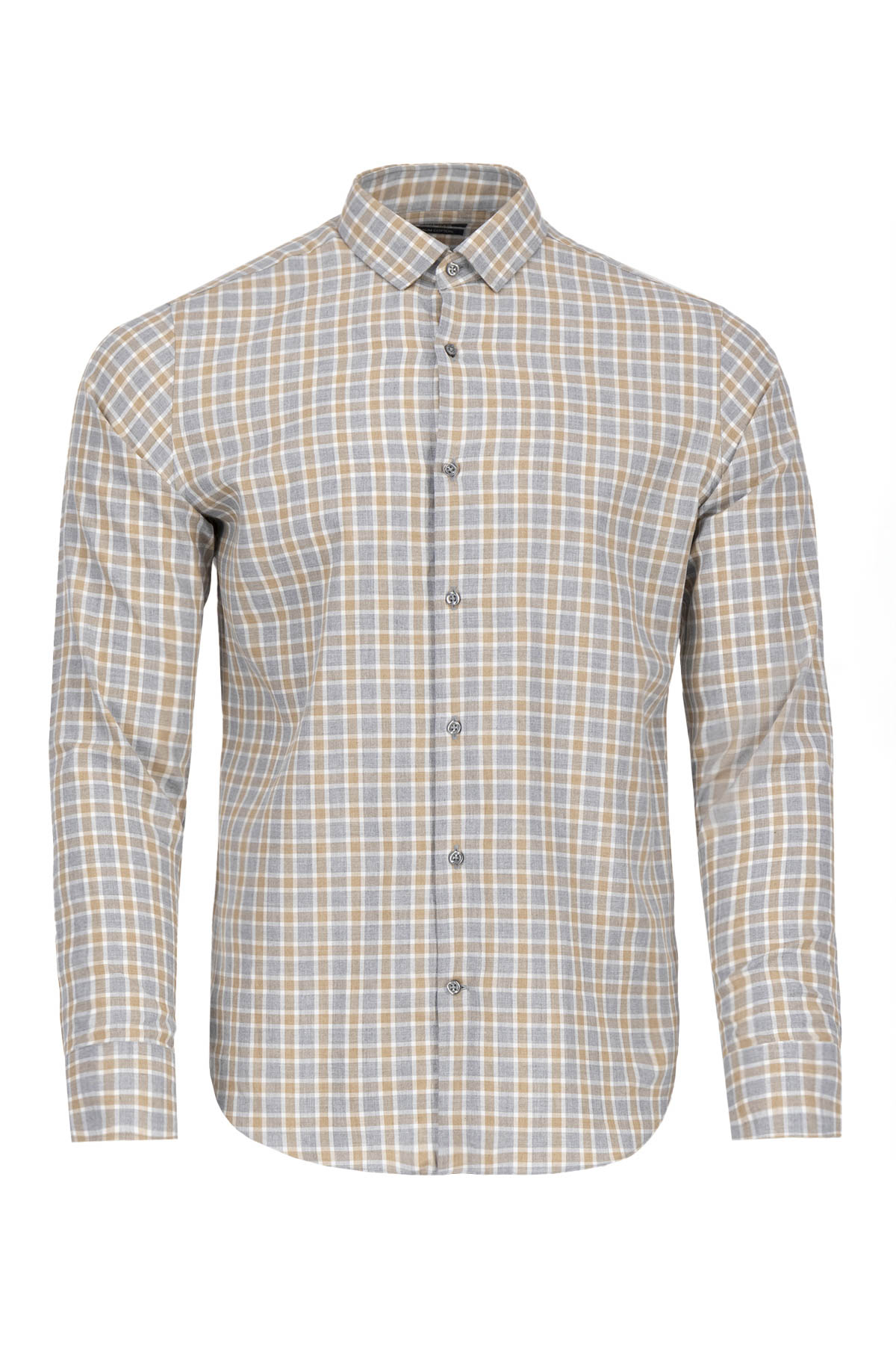 Camisa Casual Premium Cotton Slim Fit Café