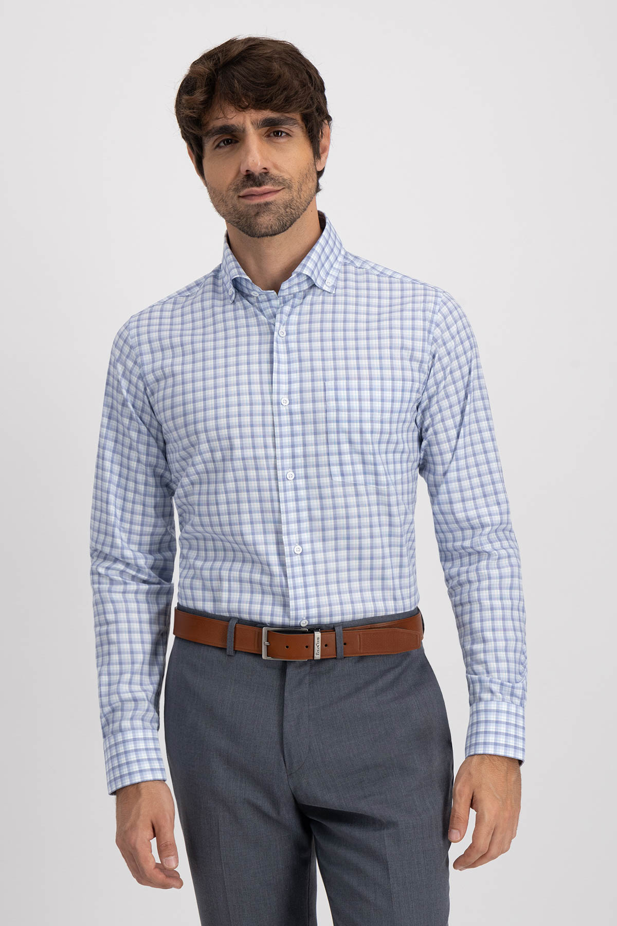 Camisa Casual Roberts SUPER TOUCH Azul Slim Fit