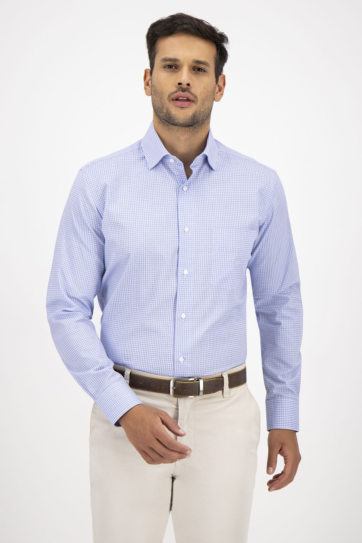 Camisa Vestir Roberts Easy Care Color Azul Regular Fit