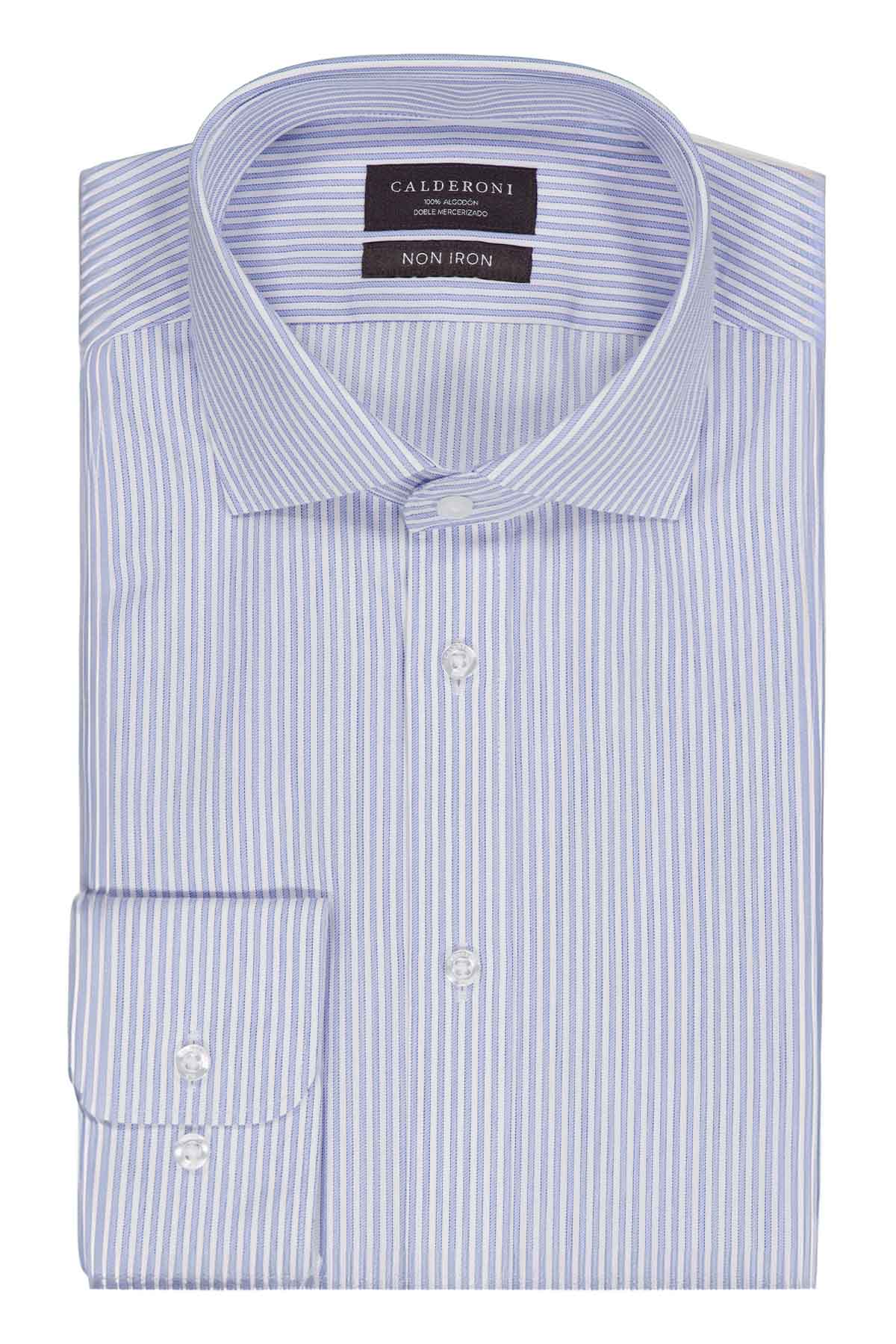 Camisa Formal NON IRON Calderoni Azul Contemporary Fit