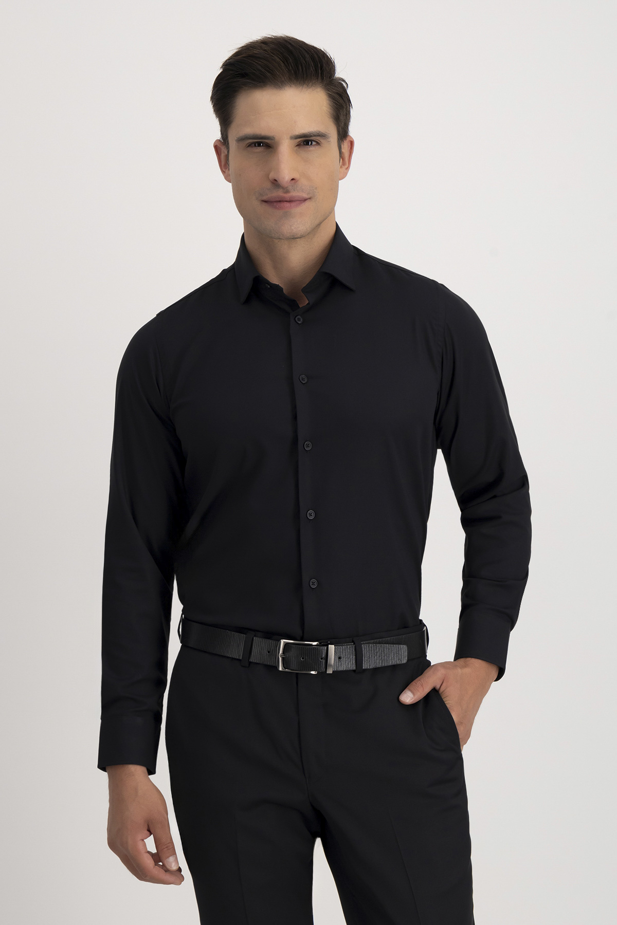 Camisa Vestir BAMBOO Roberts Red Negro Slim Fit