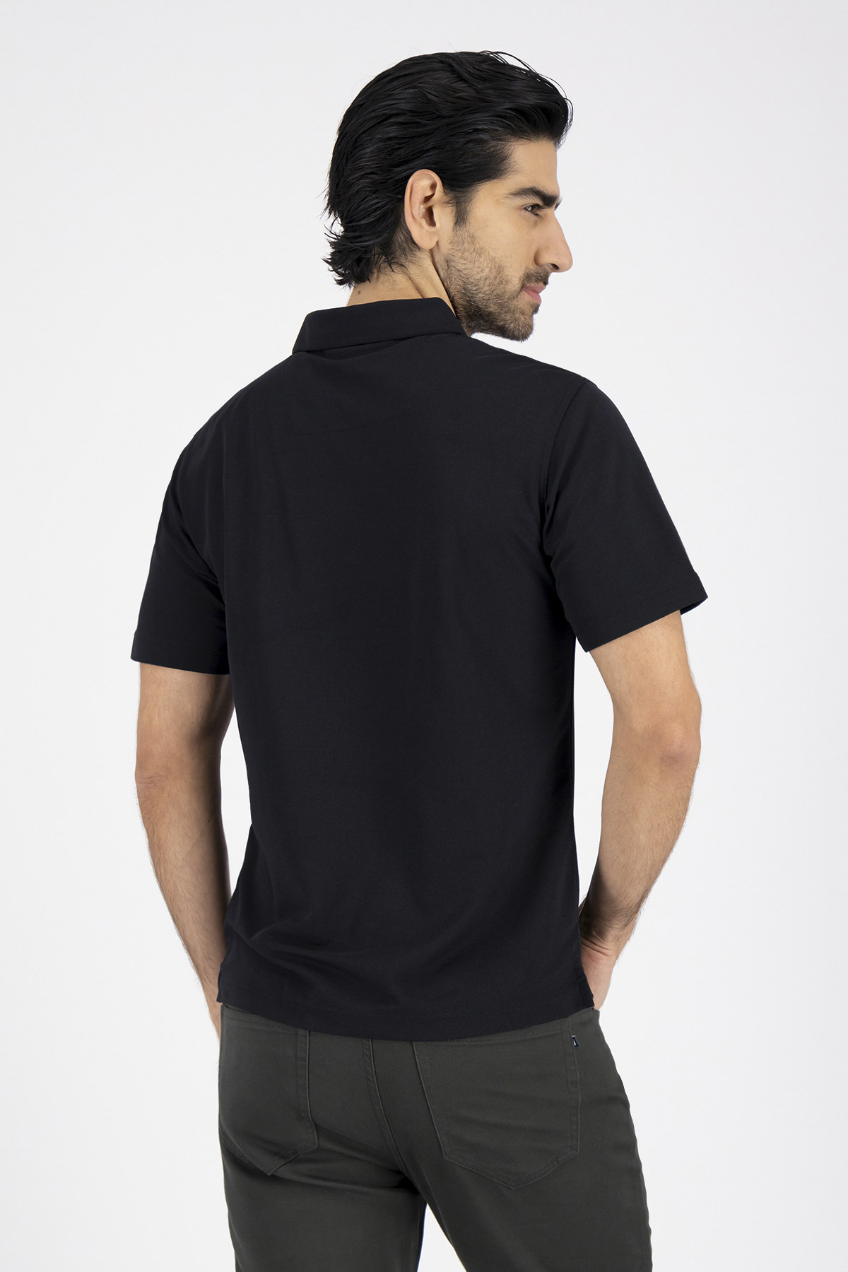 Playera Tipo Polo EZ Care Technology Contemporary Fit Negro