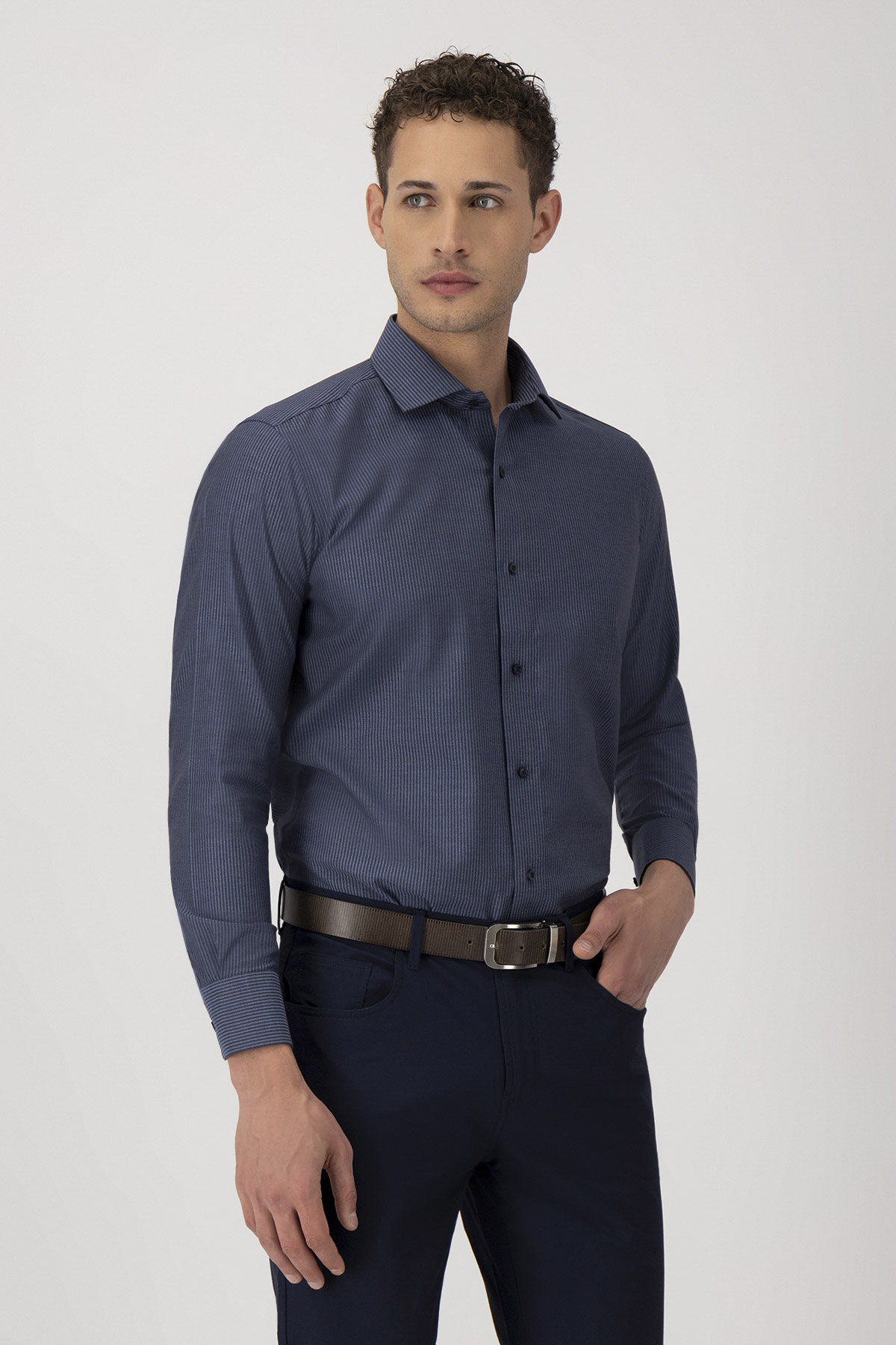 Camisa Formal Incanto Notturno Contemporary Fit Azul