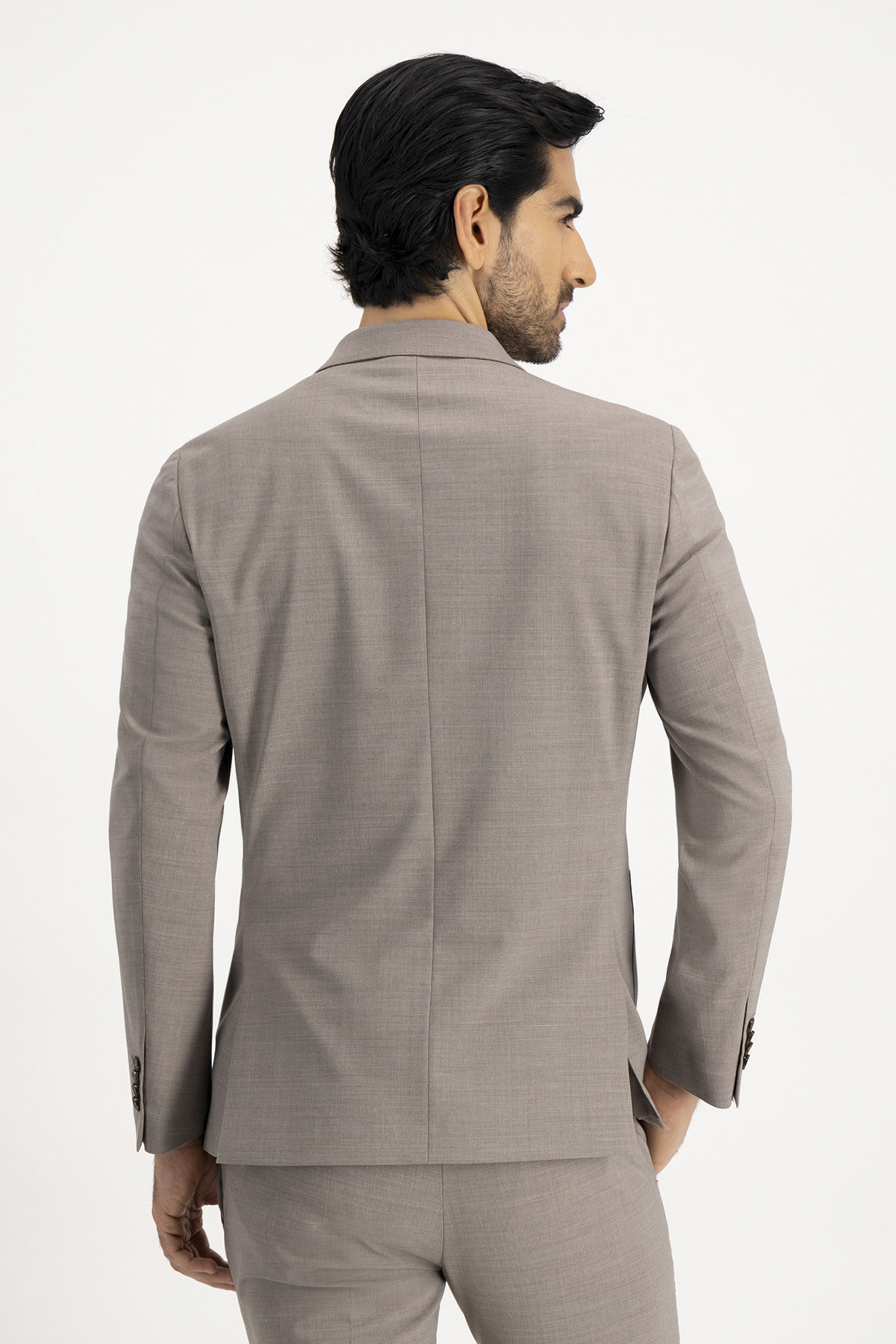 Traje Slim Fit Beige Claro