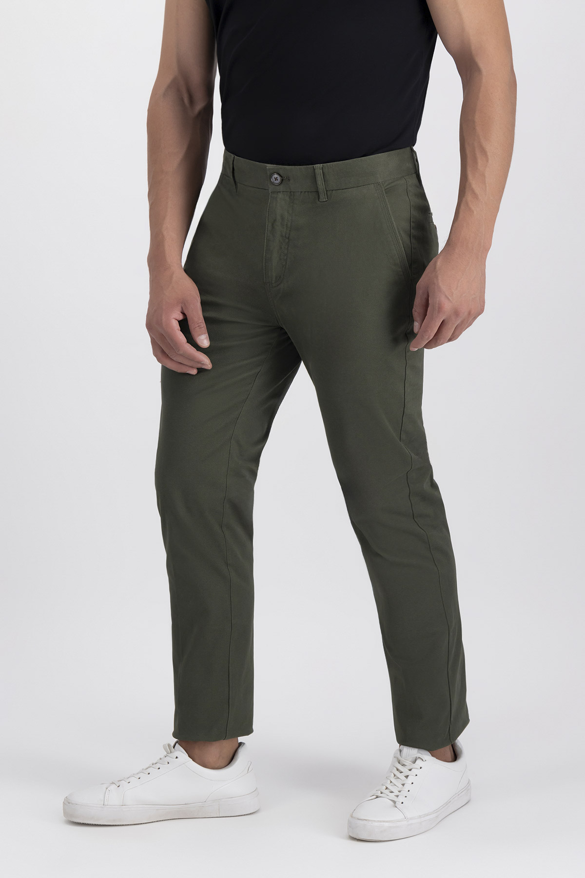 Pantalón Casual Contemporary Fit Verde Obscuro