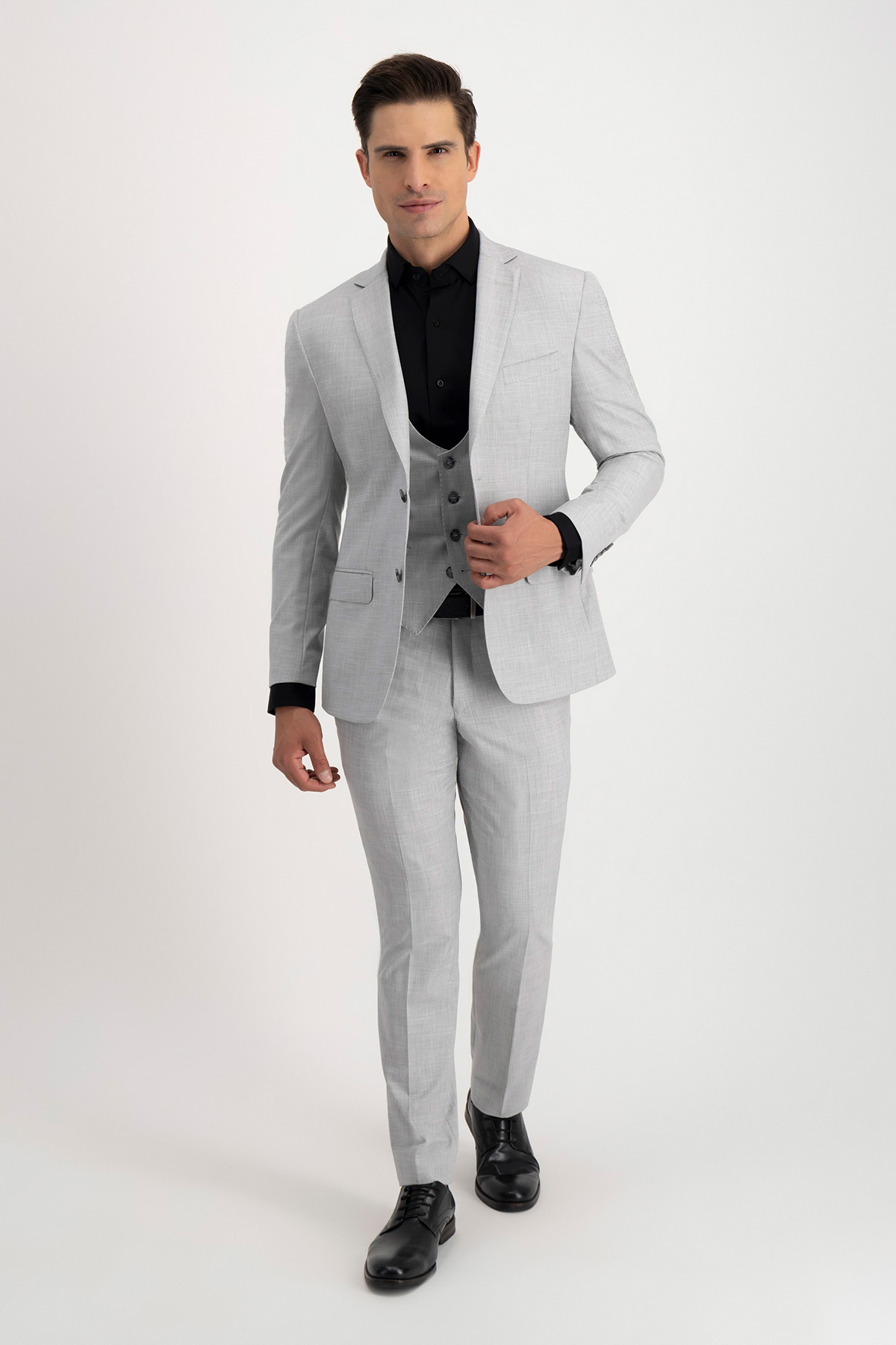 Traje Trío Roberts Red Gris Claro Slim Fit