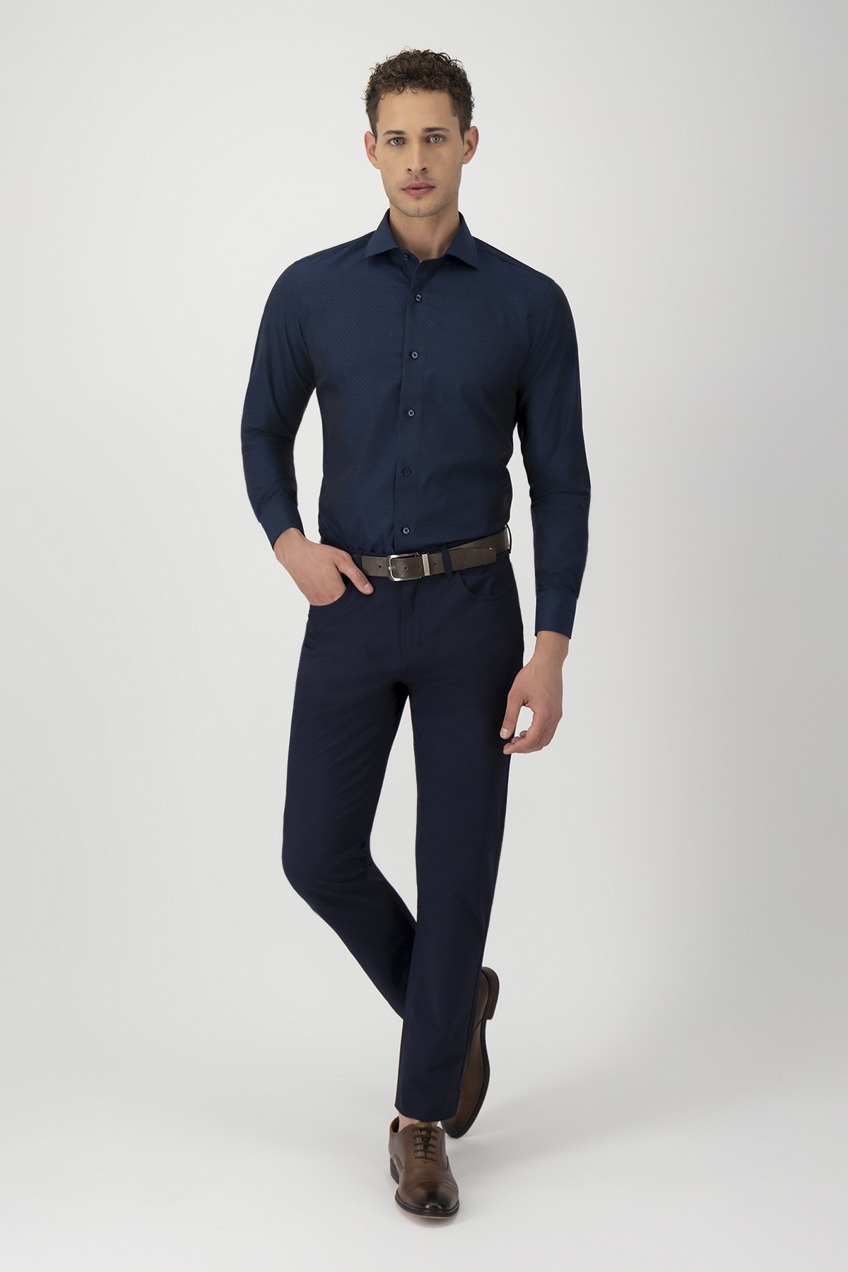 Camisa Formal Incanto Notturno Contemporary Fit Azul Marino