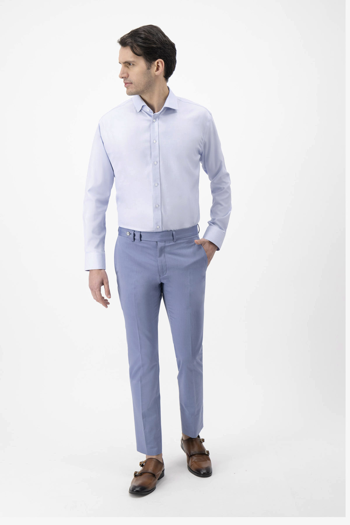 Pantalón Formal Calderoni Azul Slim Fit