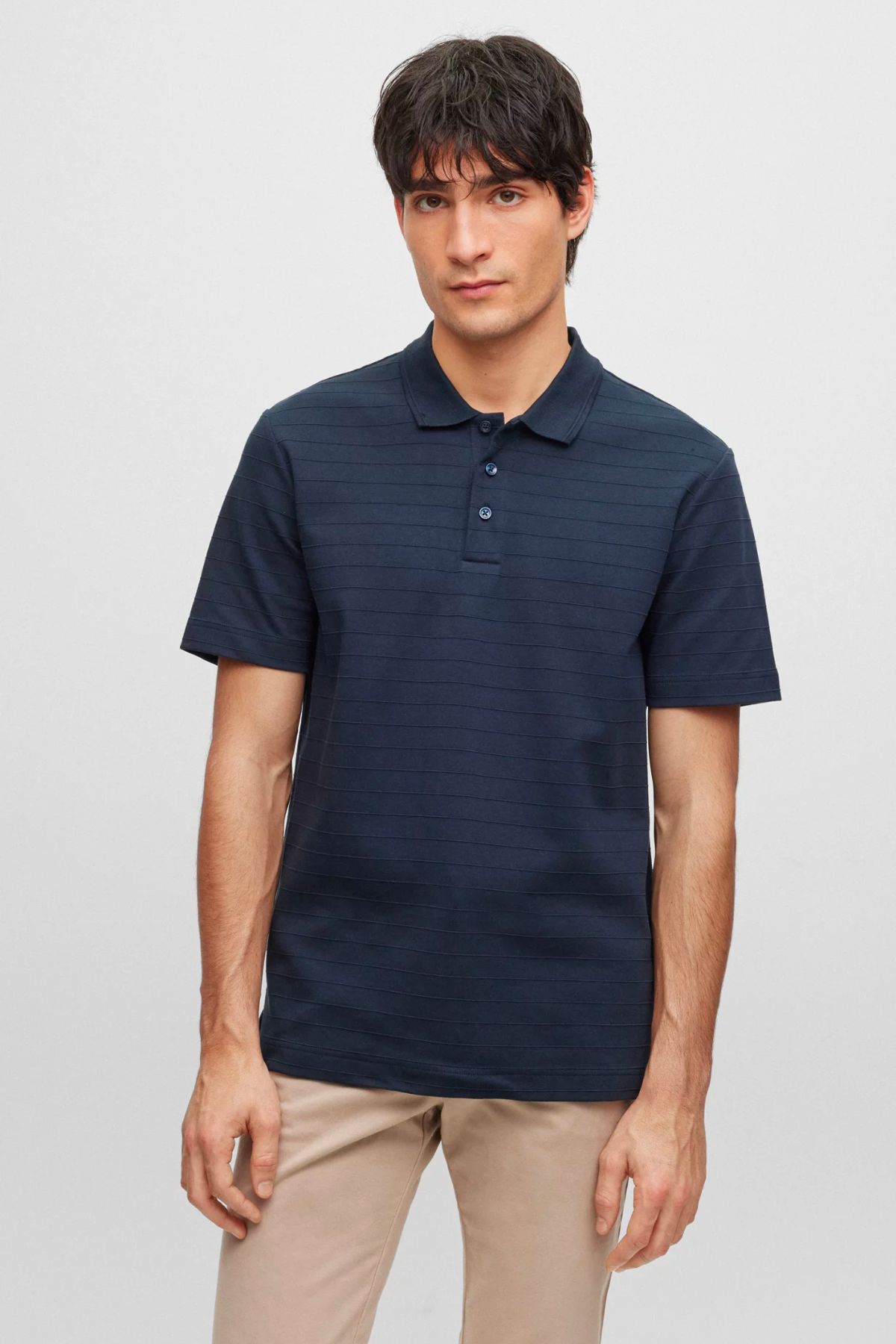 Playera Polo Boss Hombre Azul Claro Regular Fit