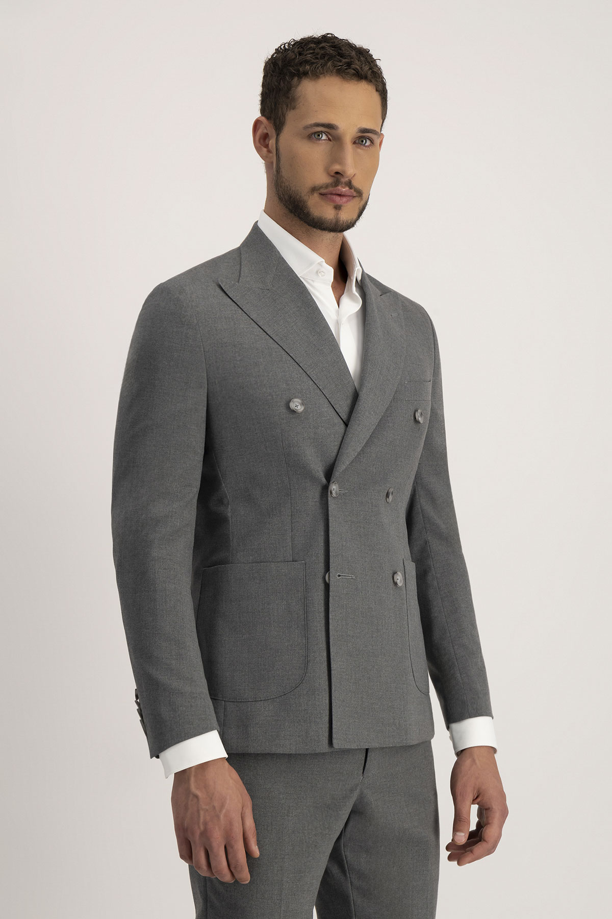 Traje Roberts Red Slim Fit Gris Oxford