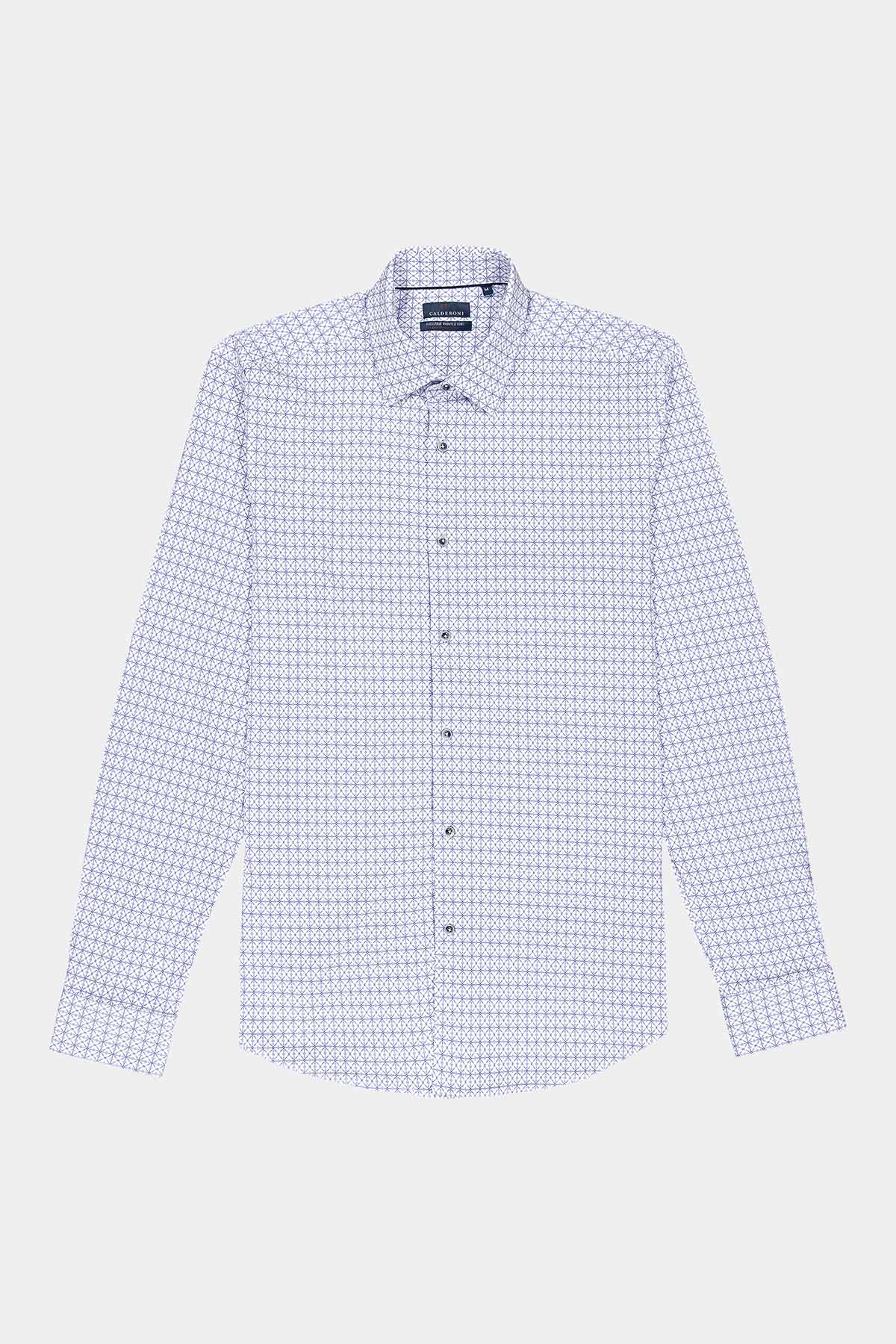 Camisa Knit Calderoni Color Blanco Slim Fit