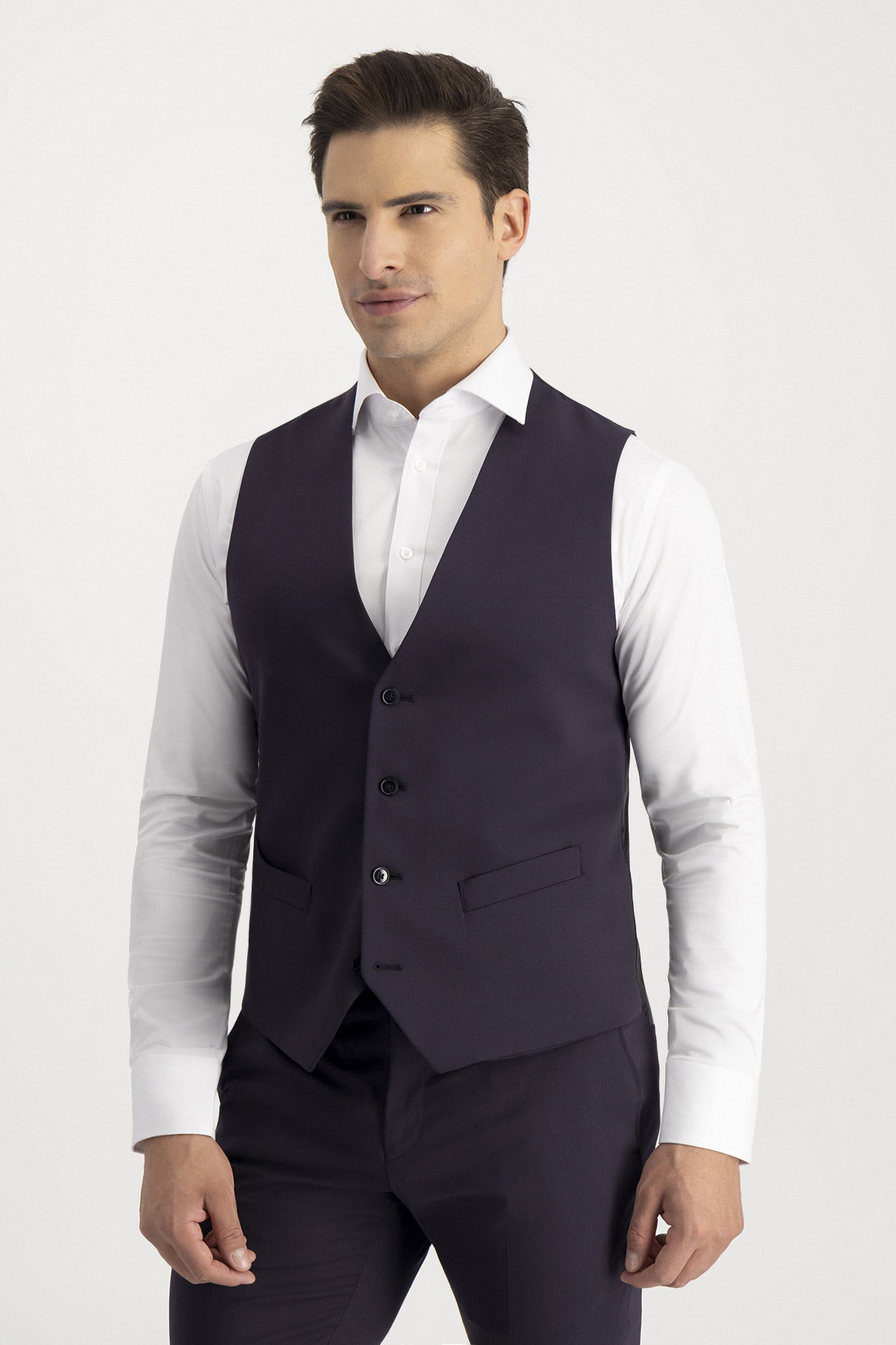 Traje Trío Slim Fit Azul Morado