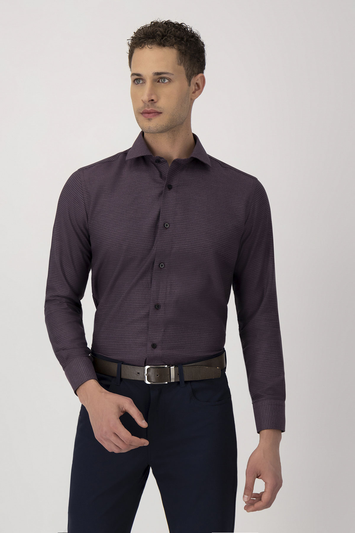 Camisa Formal Incanto Notturno Contemporary Fit Vino