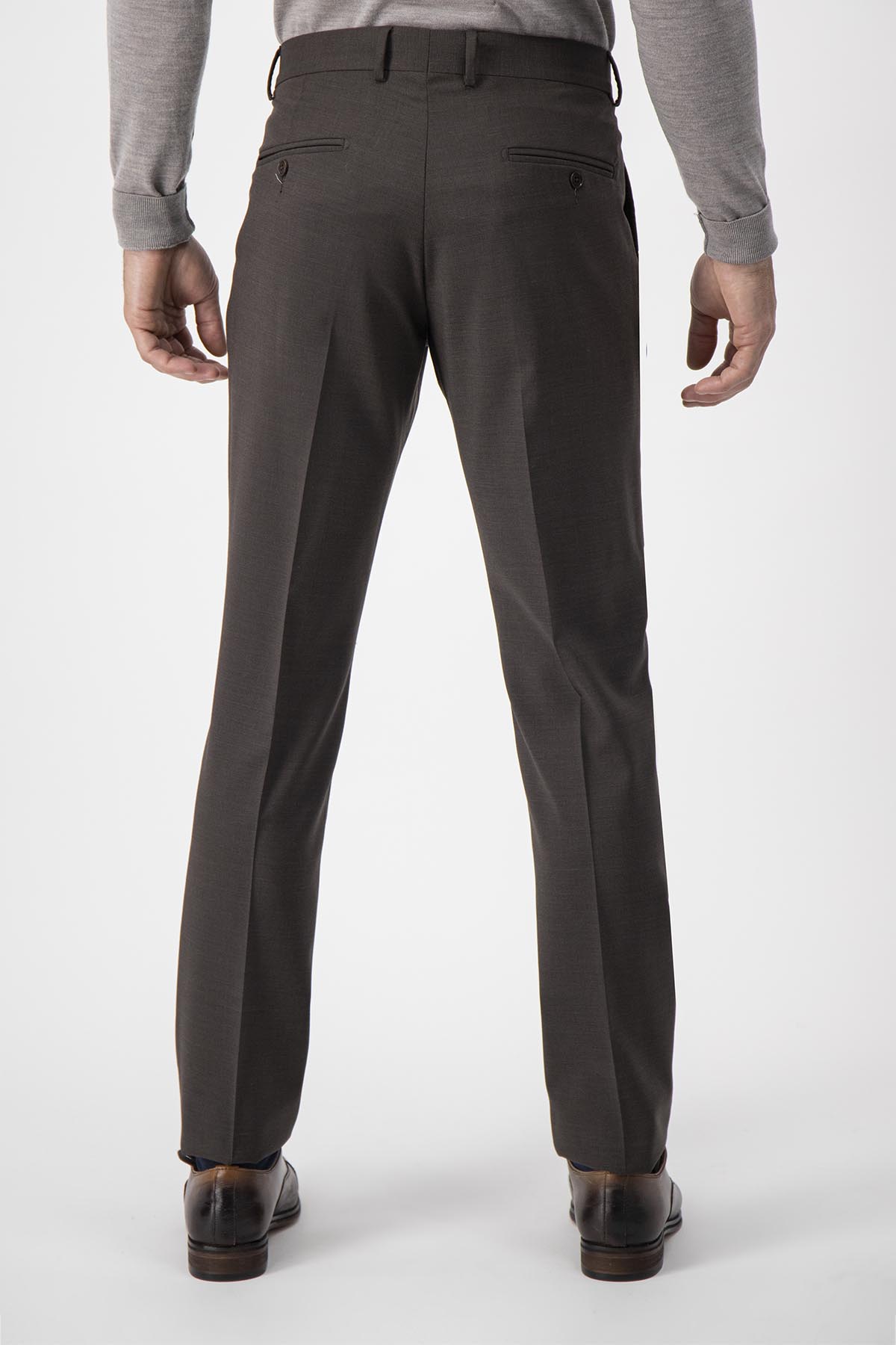 Pantalón Formal Calderoni Café Contemporary Fit