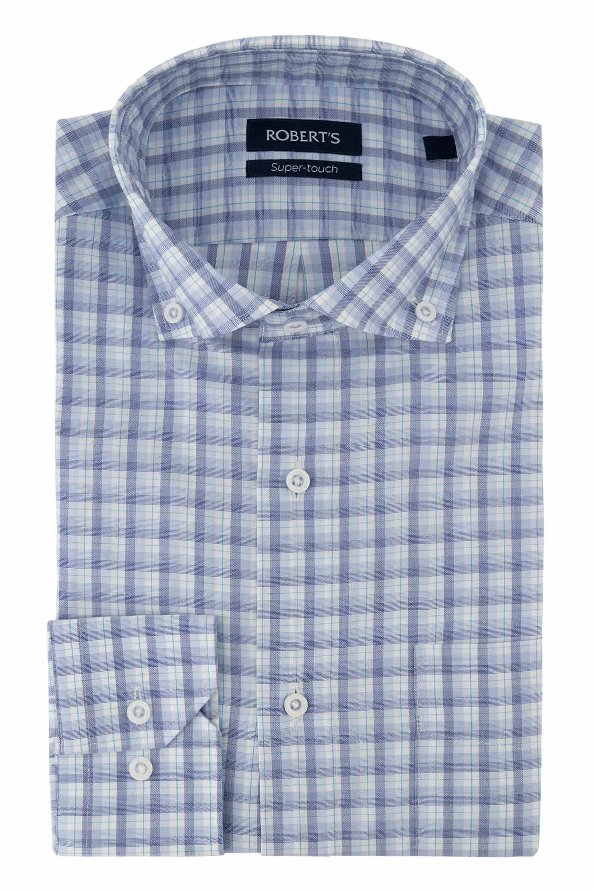 Camisa Casual Roberts SUPER TOUCH Azul Slim Fit