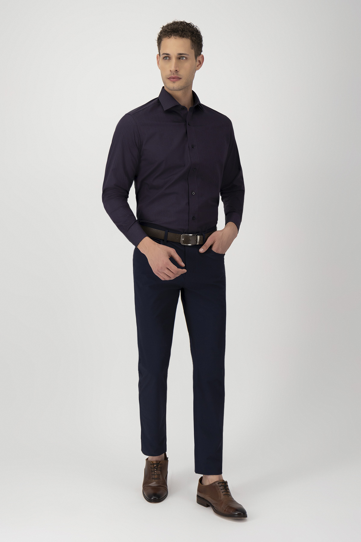 Camisa Formal Incanto Notturno Contemporary Fit Vino