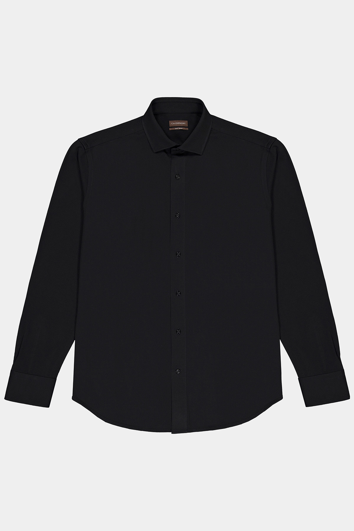 Camisa Vestir Knit Calderoni Negro Regular Fit