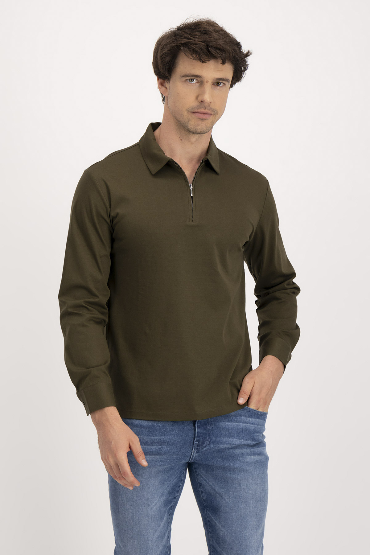 Playera Tipo Polo Mercerized Cotton Calderoni Contemporary Fit