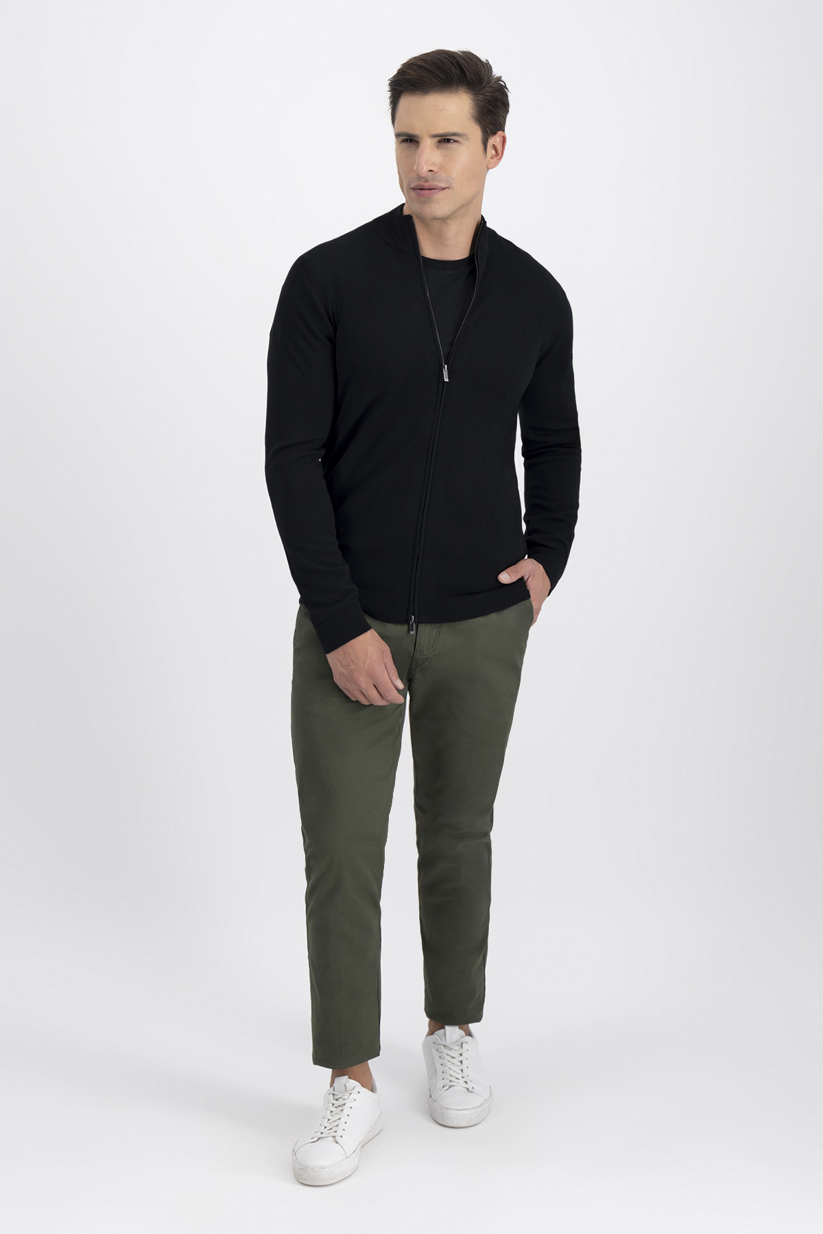 Pantalón Casual Contemporary Fit Verde Obscuro