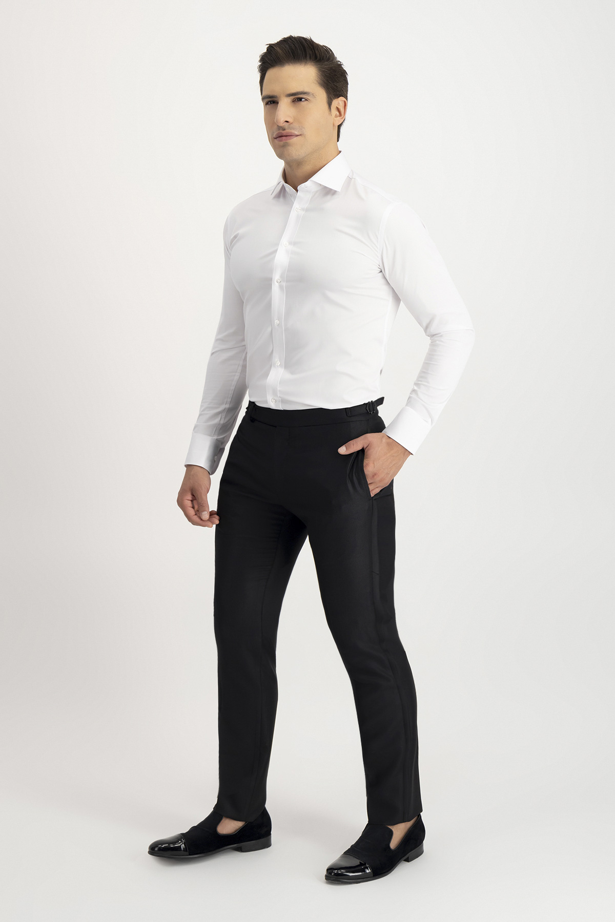 Camisa Formal Silk Protein Contemporary Fit Blanco